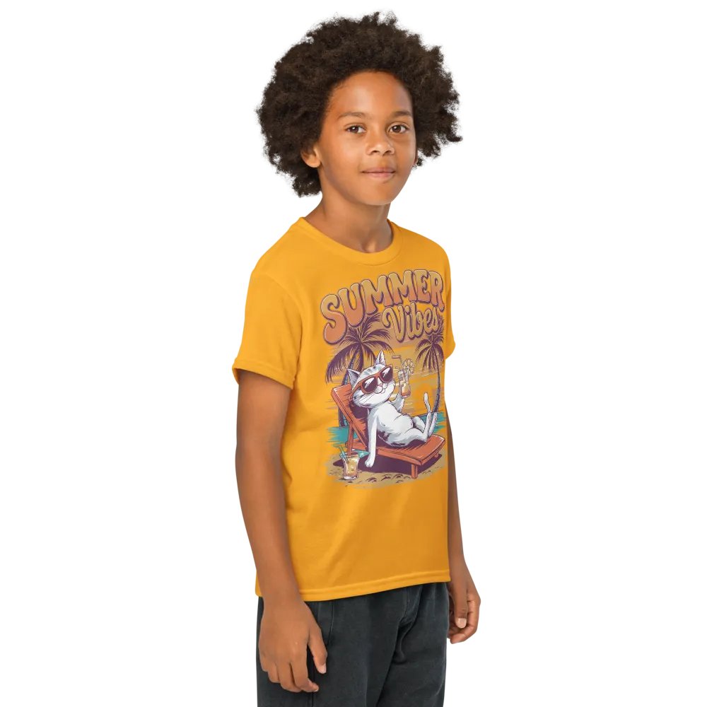 Cool Cat Summer Vibes Youth Tee product image (3)