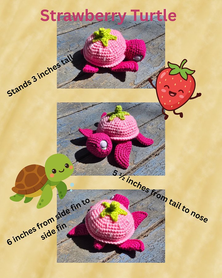 Strawberry Turtle Plushie 🐑 product image (1)