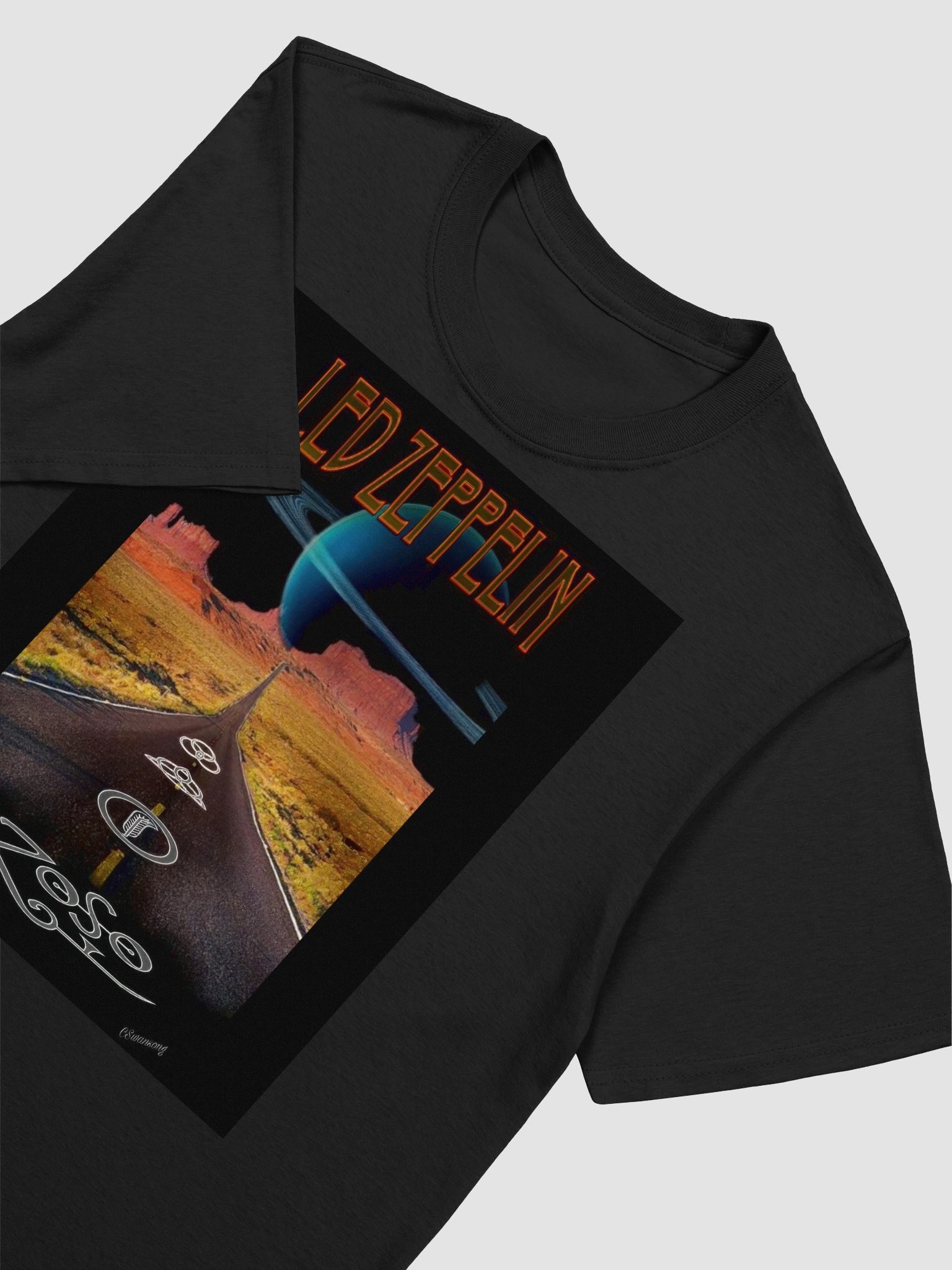 Led Zeppelin Cosmic Road T-Shirt | Swan Song Inspired Rock Art Tee | Classic Rock Band Shirt product image (5)