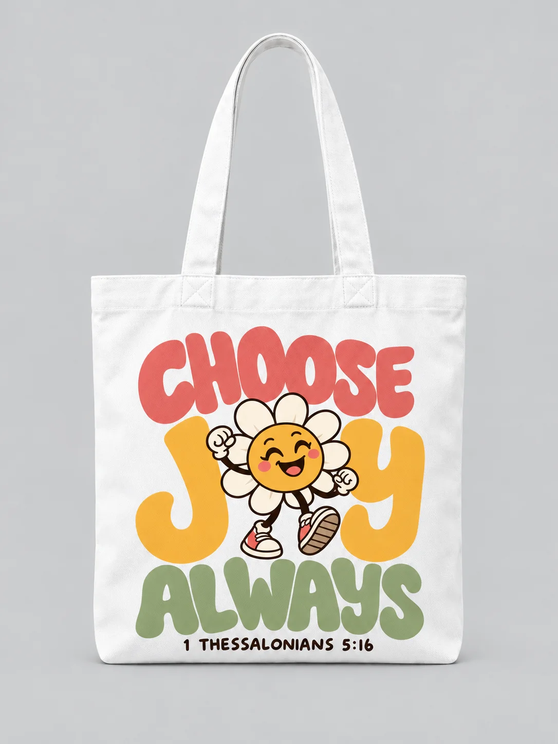 Choose Joy Always Christian daisy design with 1 Thessalonians 5:16. Transparent PNG and outlined AI vector for adult and kids product image (7)
