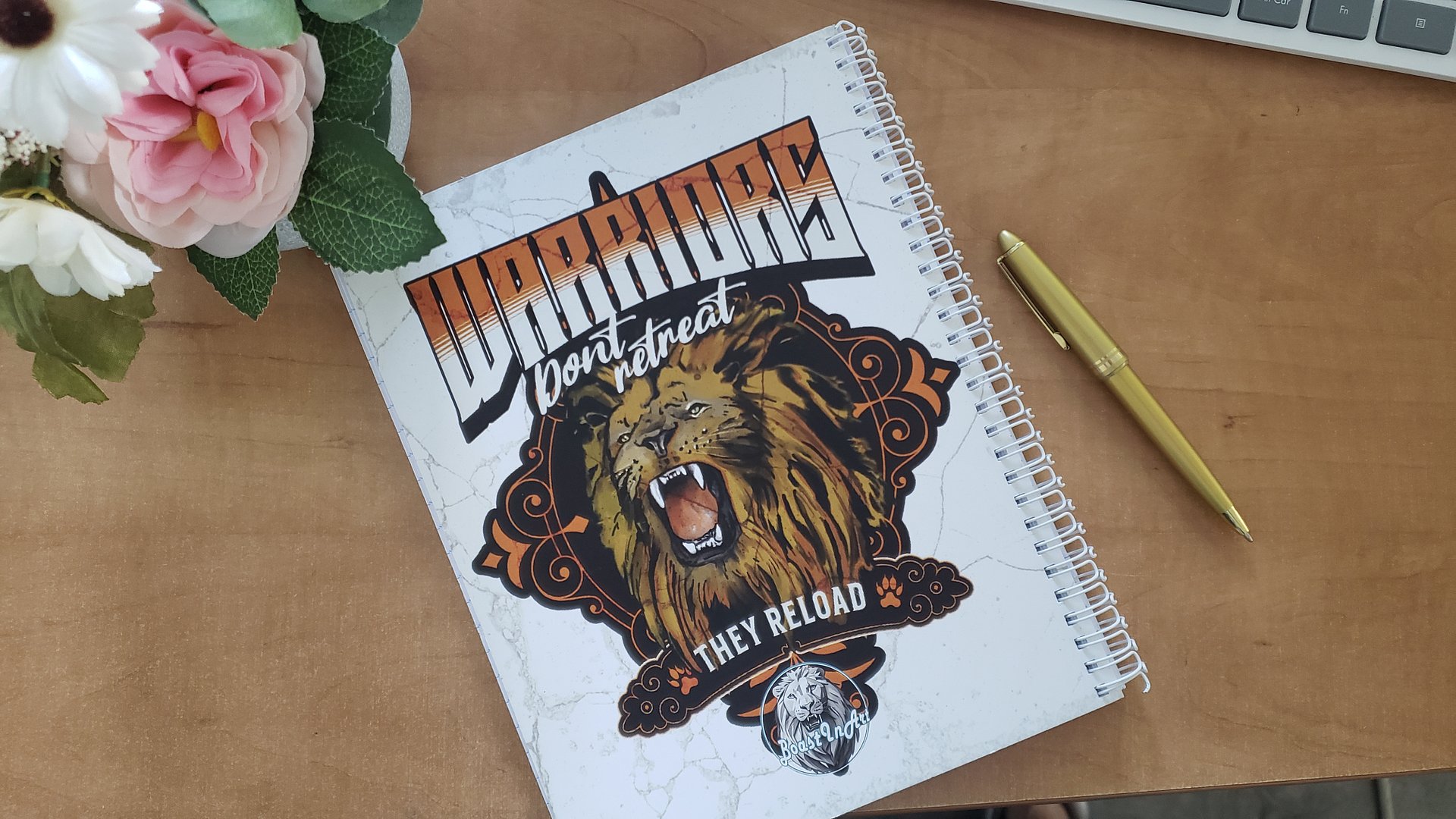 Warriors Don't Retreat They Reload Composition Size Coiled Notebook product image (3)