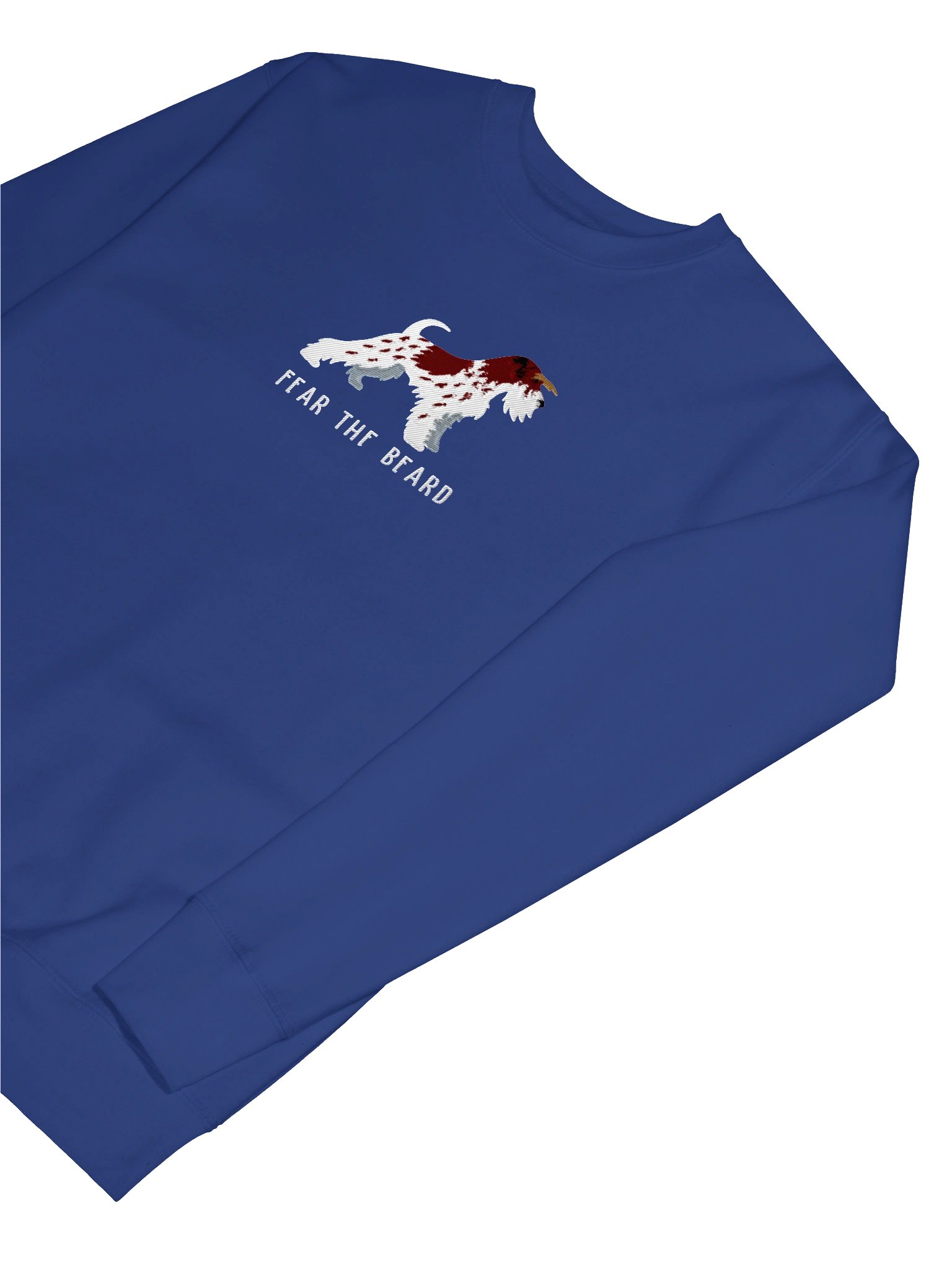 Fear the Beard Sweatshirt (Embroidered) of a Miniature Schnauzer(Parti Liver & White) product image (7)