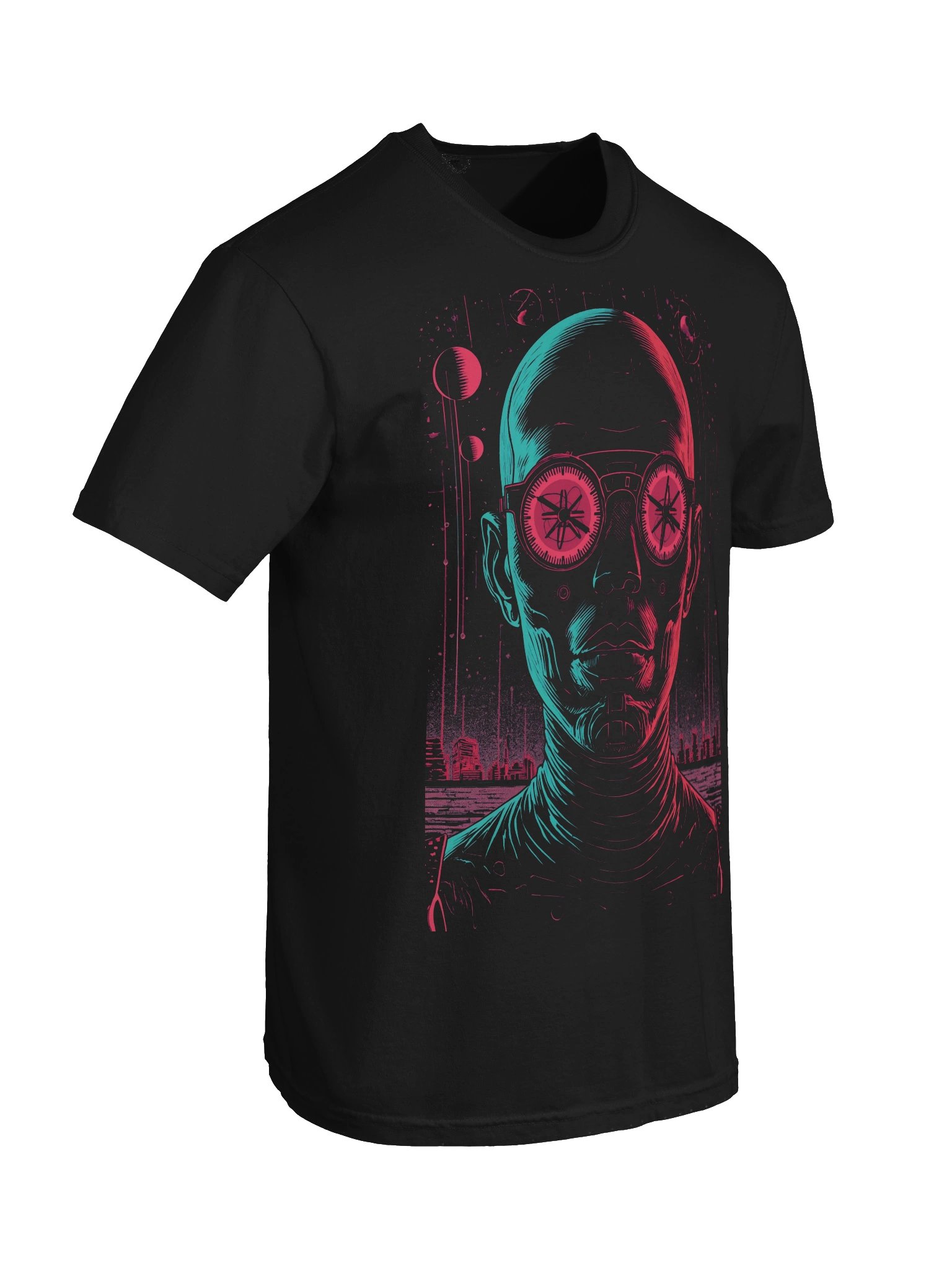 Neon Sci-Fi Goggles Portrait Heavyweight T-Shirt product image (4)