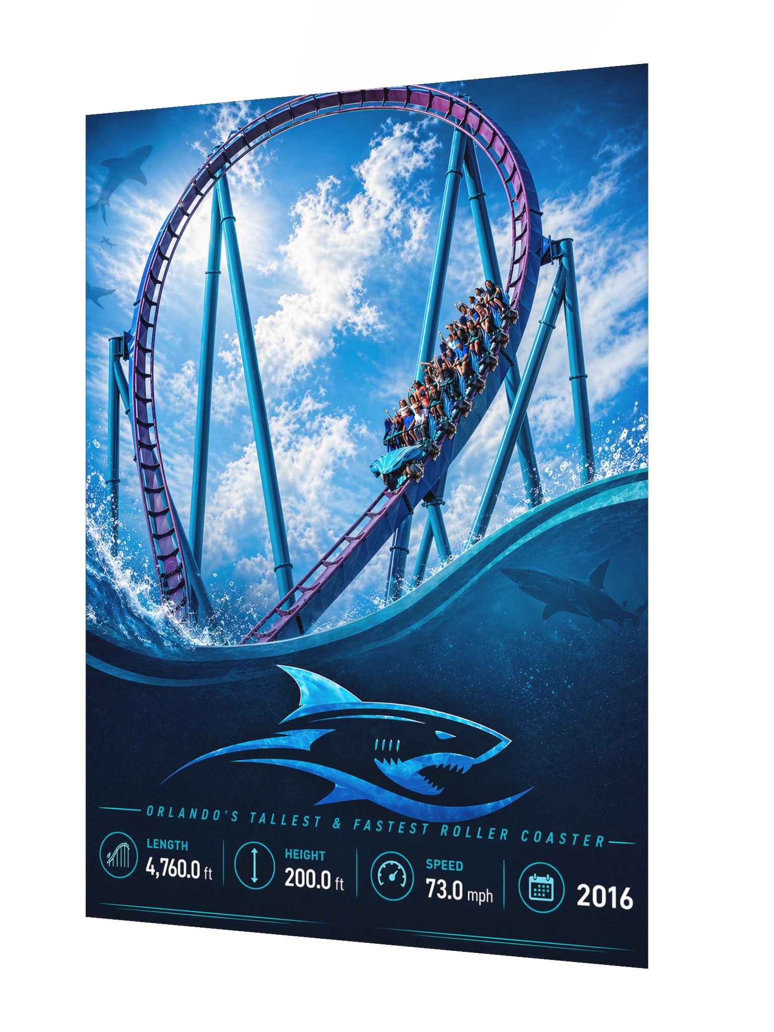 Mako - Orlando's Tallest & Fastest Roller Coaster Poster | 18x24" product image (2)