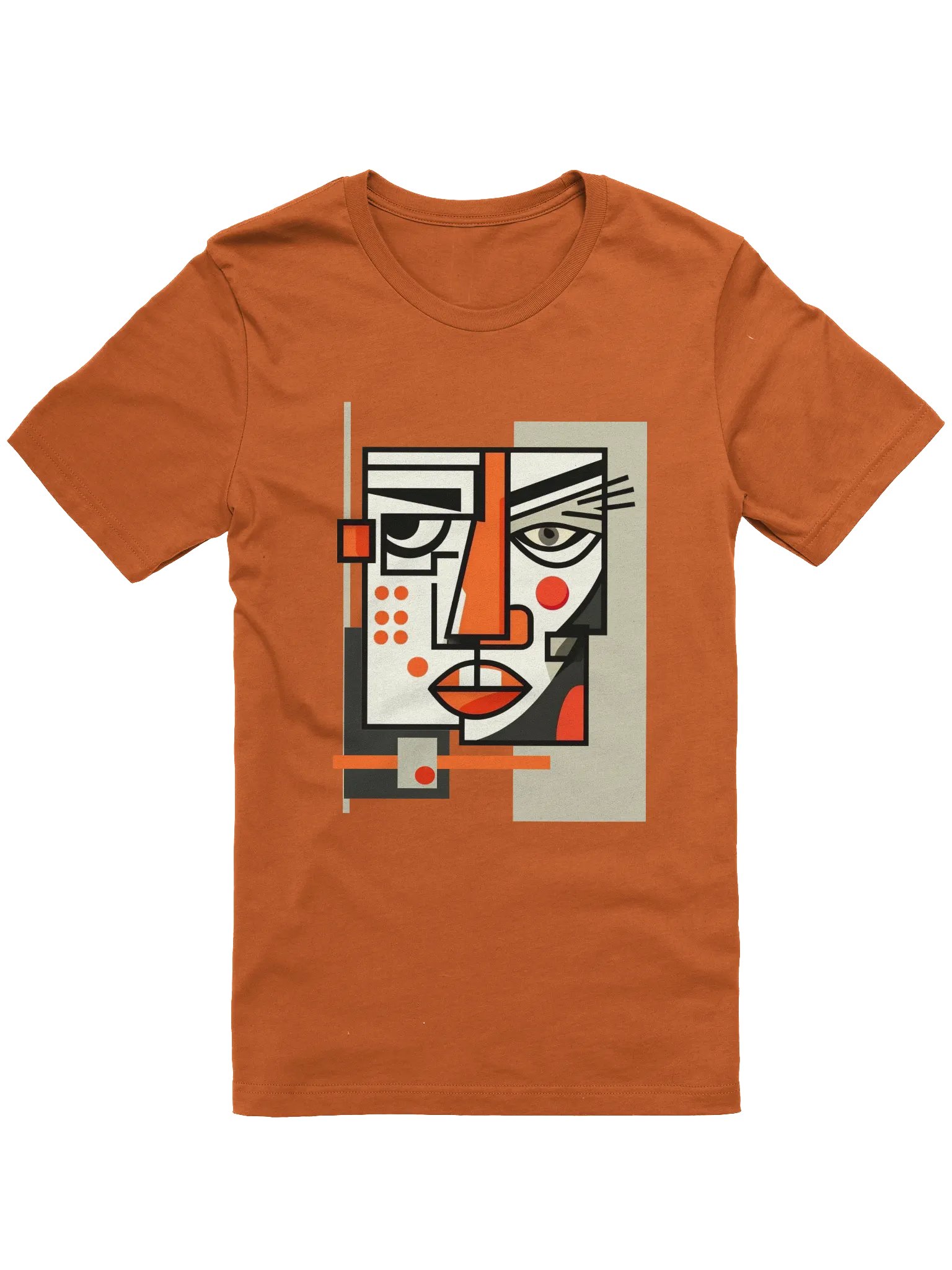 Fragmented Perception - Geometric Cubist Face Abstract T-Shirt product image (1)