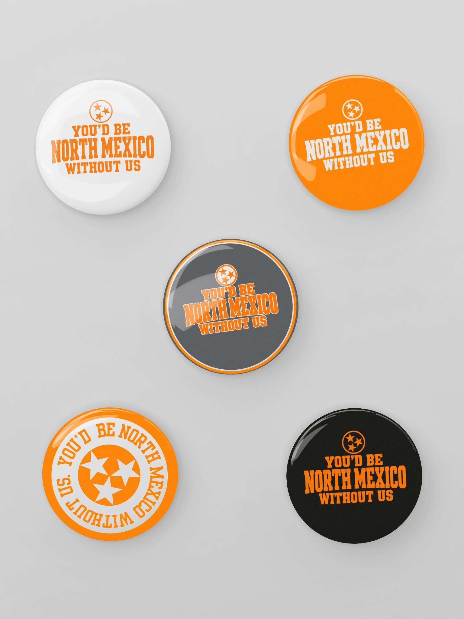 North Mexico Pin Buttons — Set of 5 product image (1)