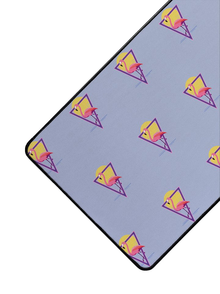 Pink Purple Gaming Desk Mat - Retro Flamingo Design product image (2)