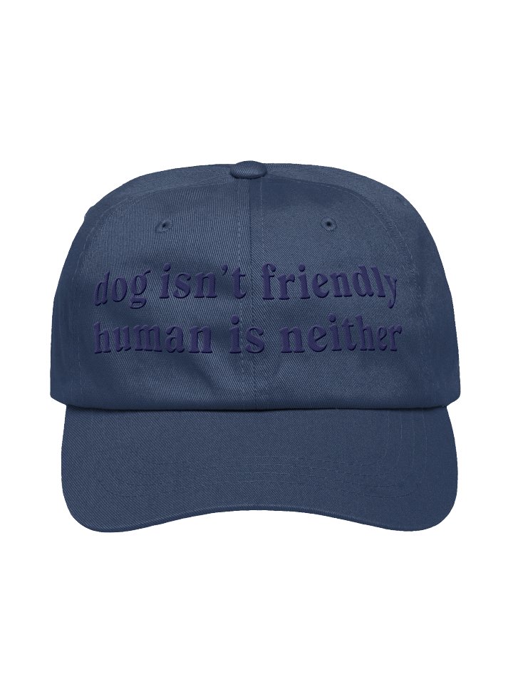 Dog Isn't Friendly. Human Is Neither (Embroidered) Low Contrast (Pink) Classic Dad Hat product image (1)