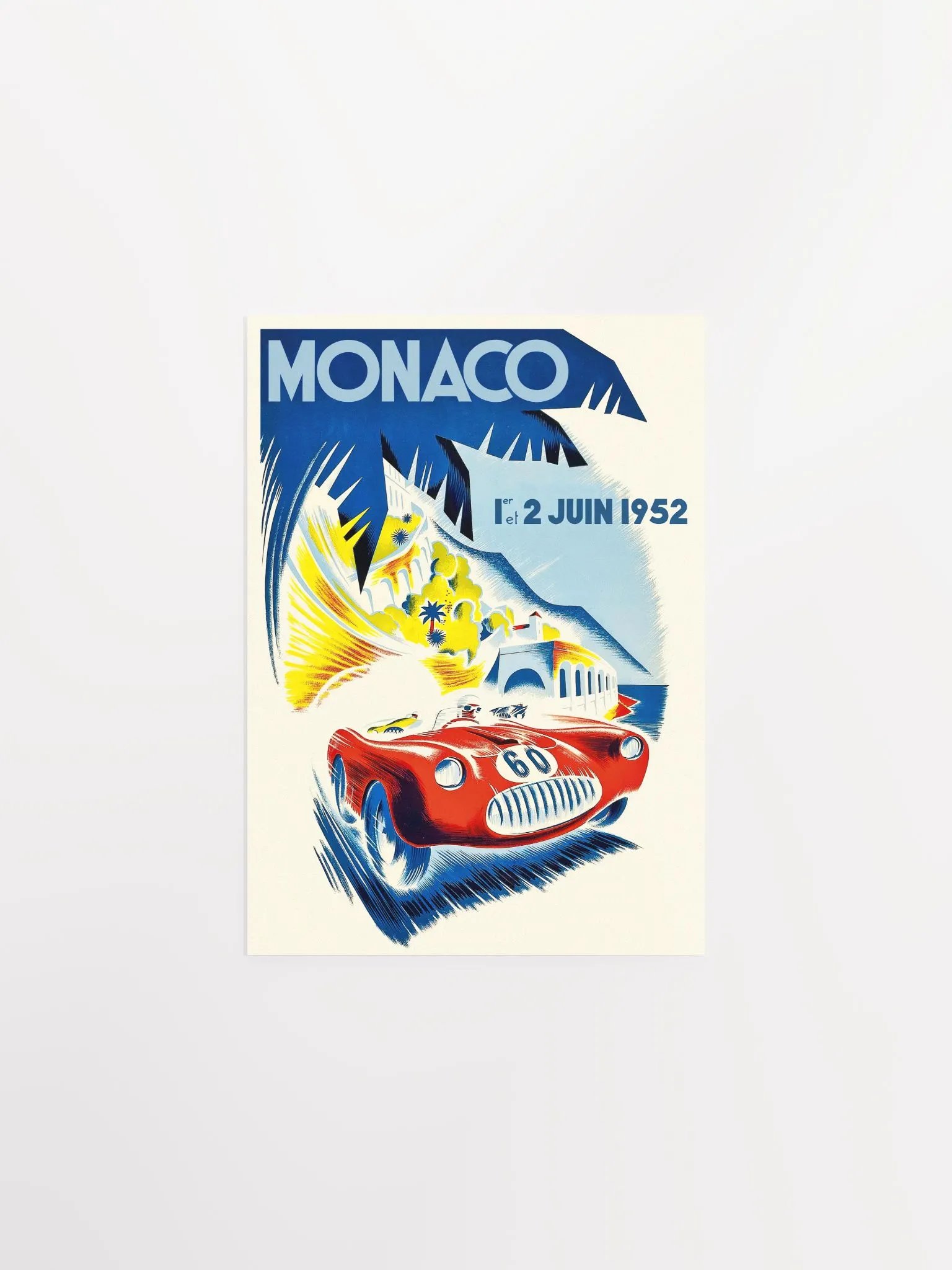 Monaco Vintage F1 Grand Prix, 1952 poster — Vintage Formula 1 poster, Monaco Grand Prix poster, retro travel poster, retro travel art product image (6)