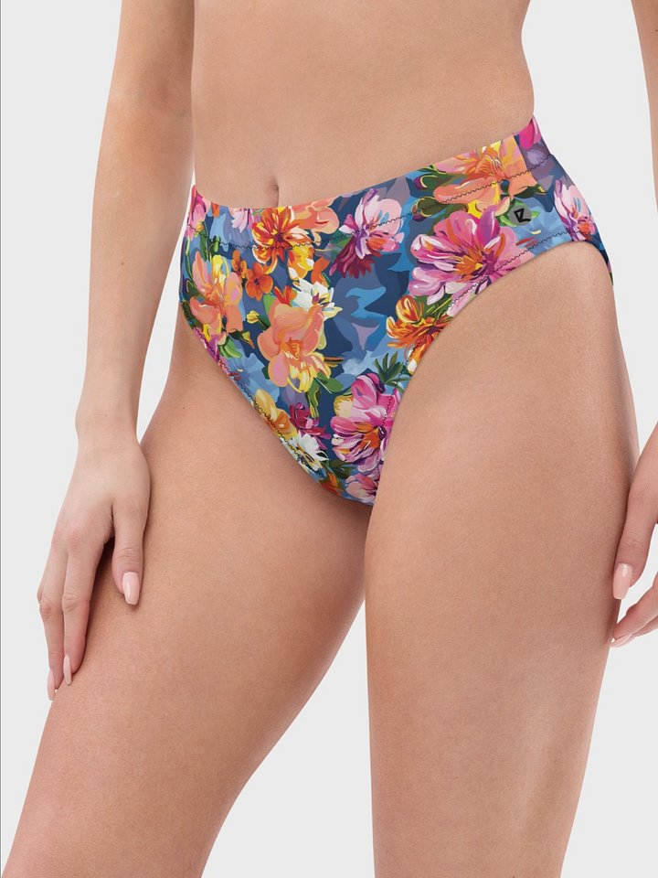 High-Waisted Bikini Bottom "Bold Abstract Florals" product image (1)