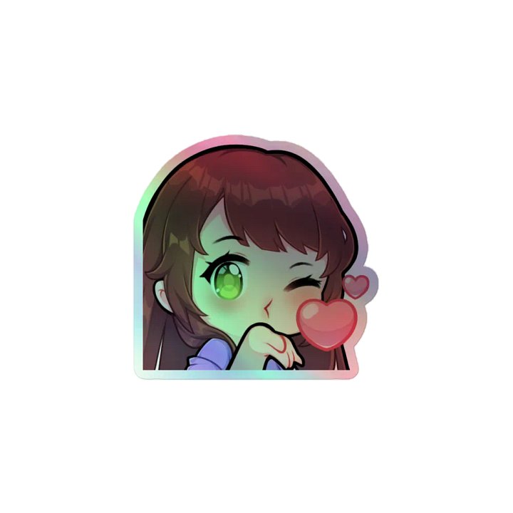hanrosedav kiss holo emote sticker product image (1)