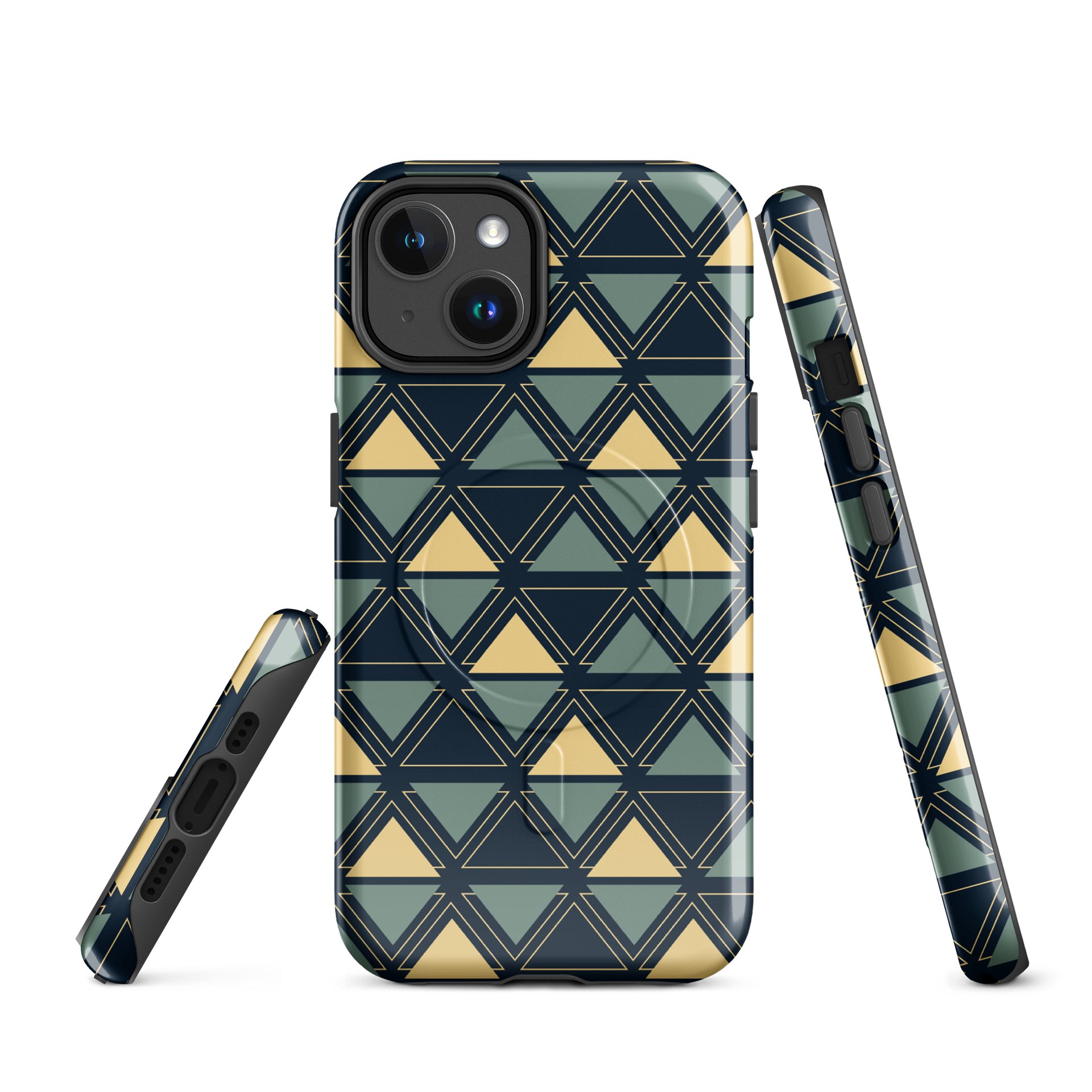Triangulated Night iPhone 17 Tough MagSafe Case - Shockproof Dual-Layer Geometric Protective Cover product image (1)
