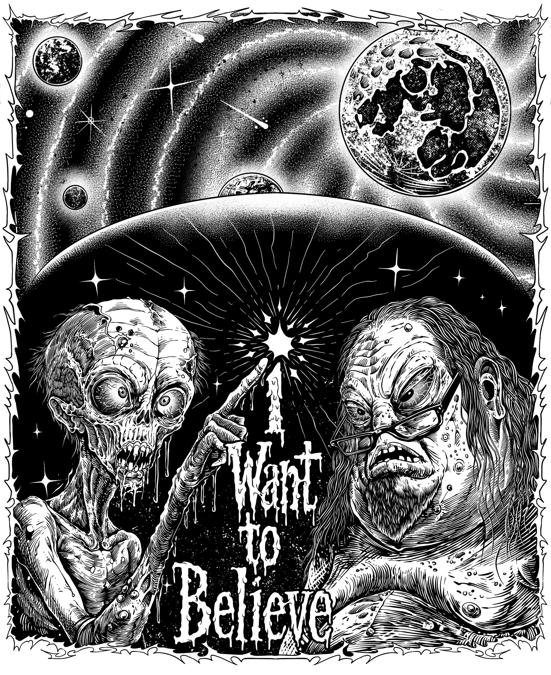 Intergalactic Obscurity B/W Heavyweight Tee product image (1)