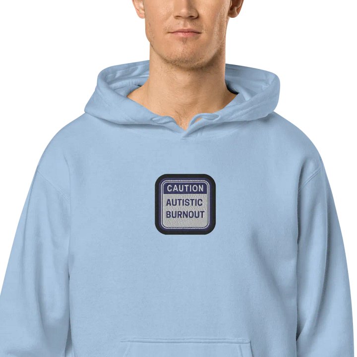 CAUTION: ASD BURNOUT embroidered pigment hoodie (navy bubble design) product image (2)