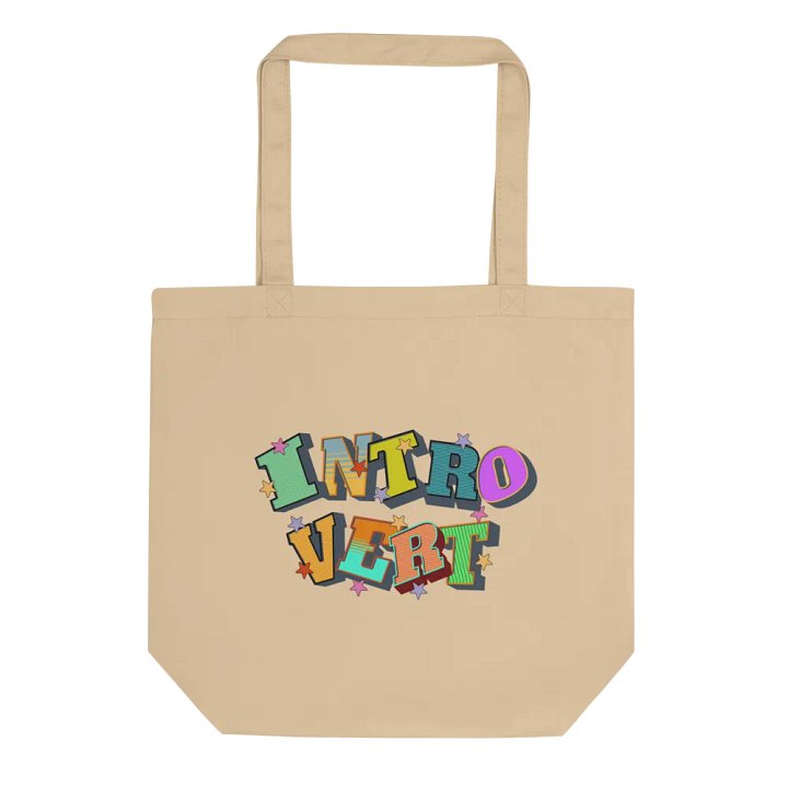 Introvert Block Letter Starry Eco Tote product image (1)