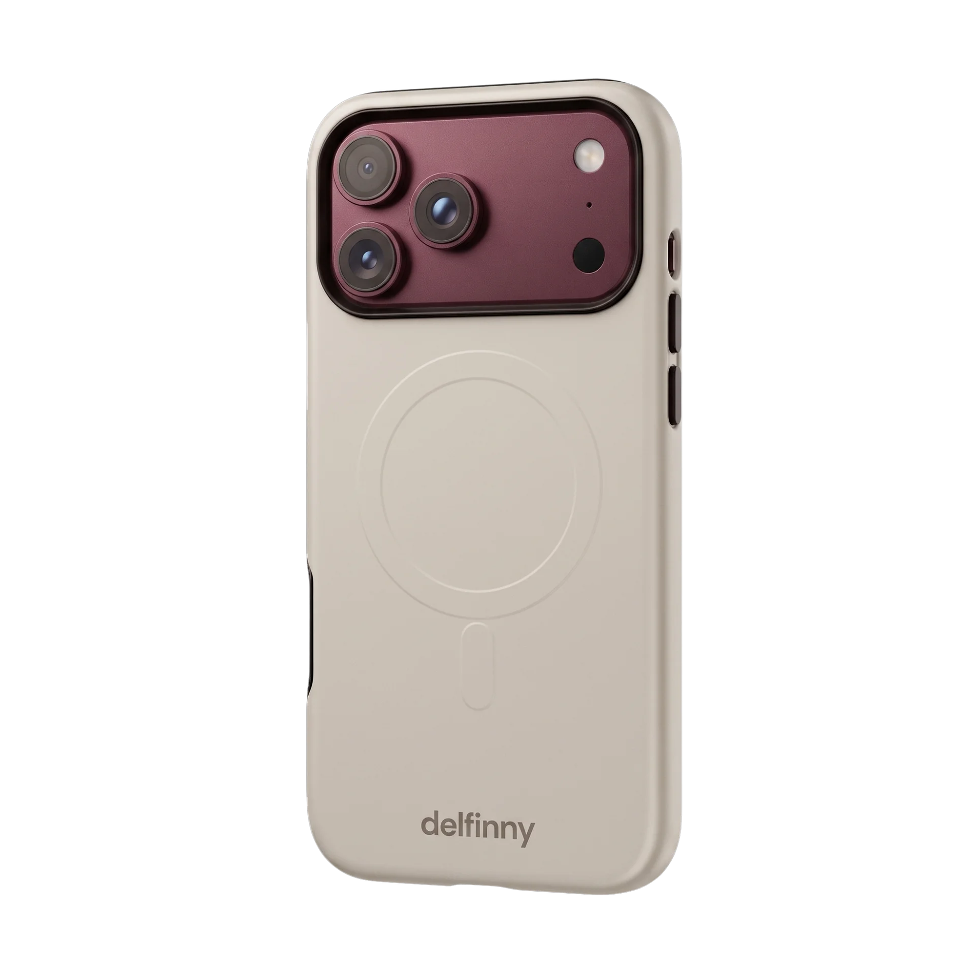 Minimalist Phone Case for iPhone 17 Pro Max – MagSafe Compatible (Matte Warm Stone) product image (5)