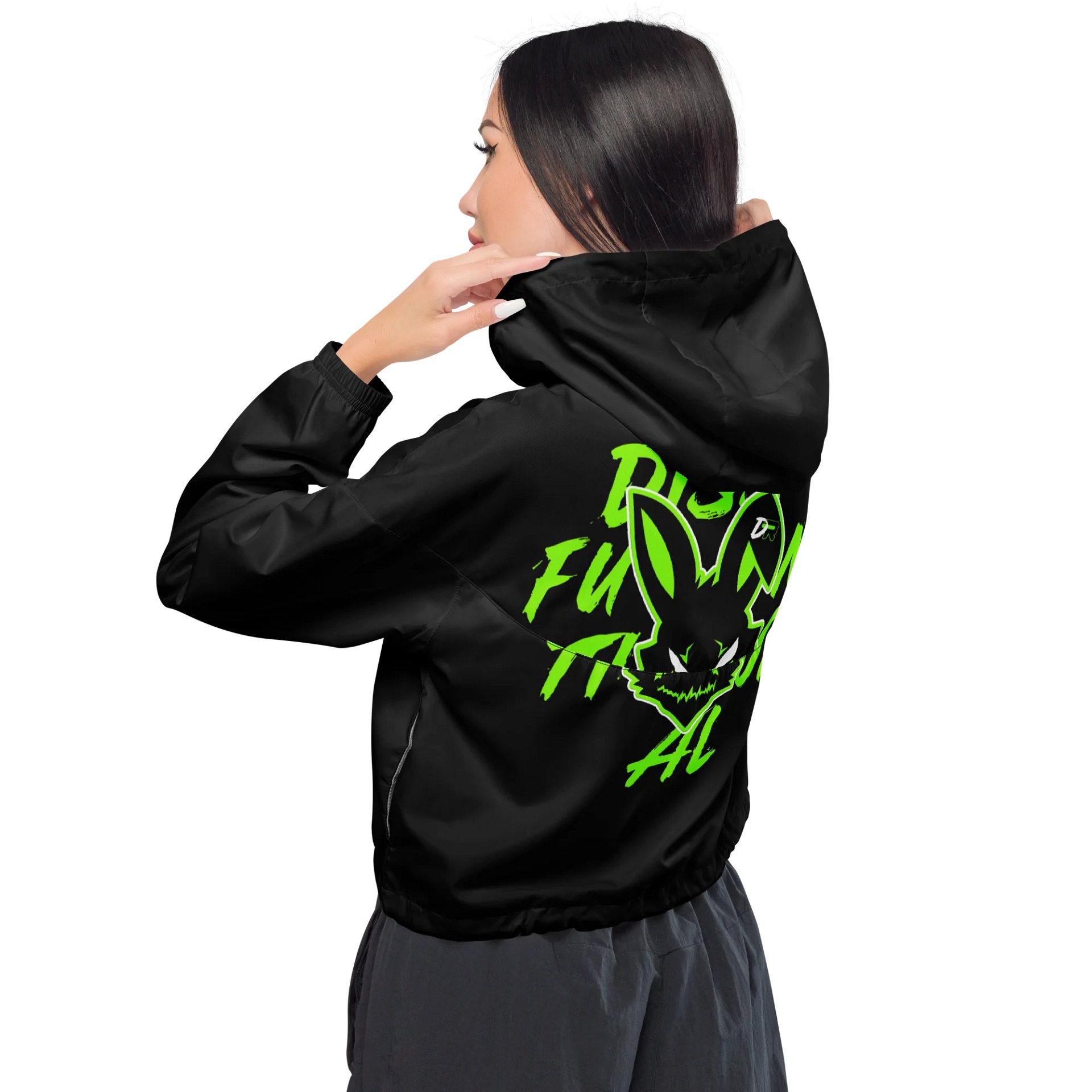 Dissfunctional Rabbit Women's Cropped Windbreaker product image (3)