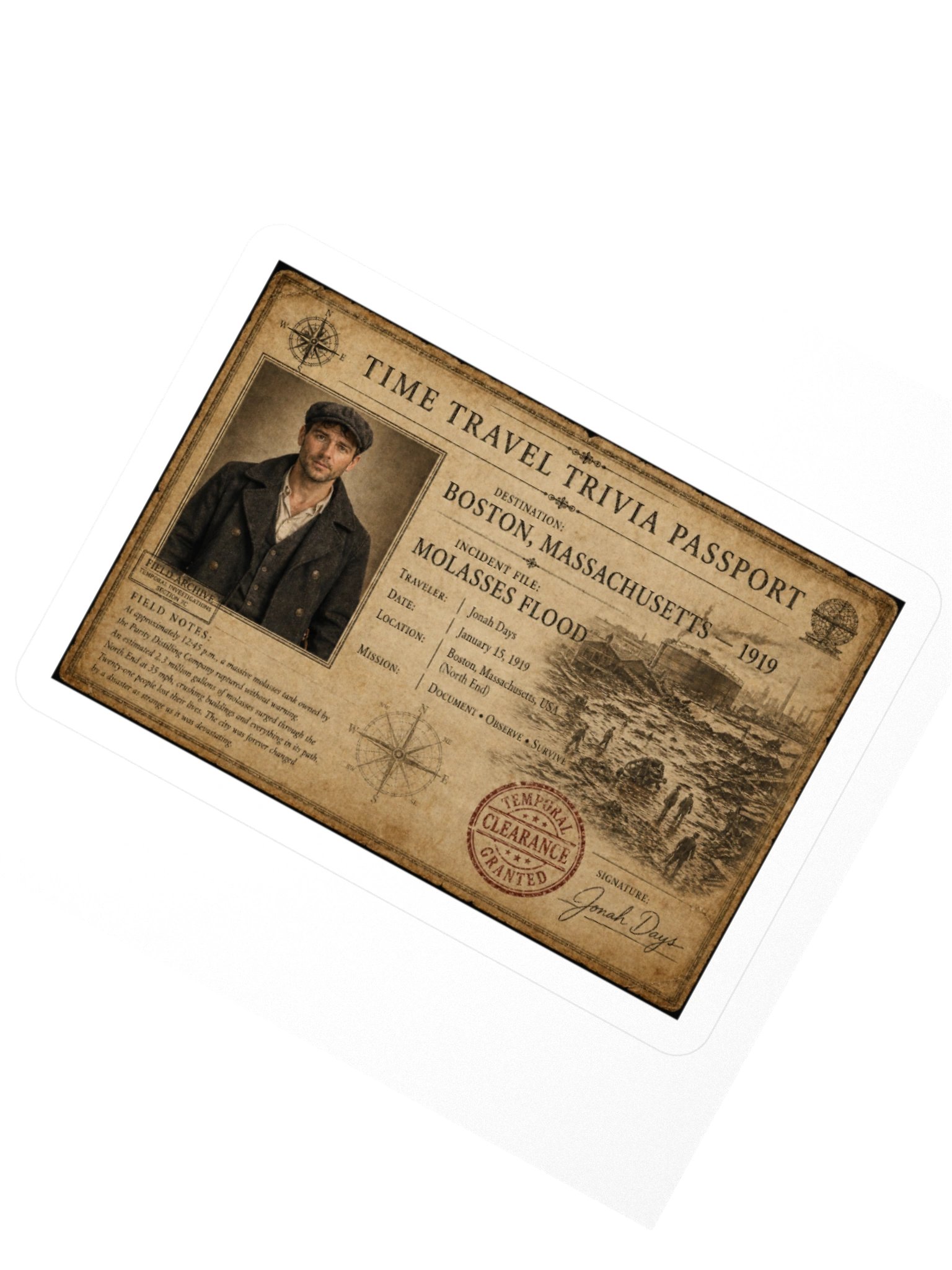 Molasses Flood — 1919 Incident Passport Sticker product image (2)