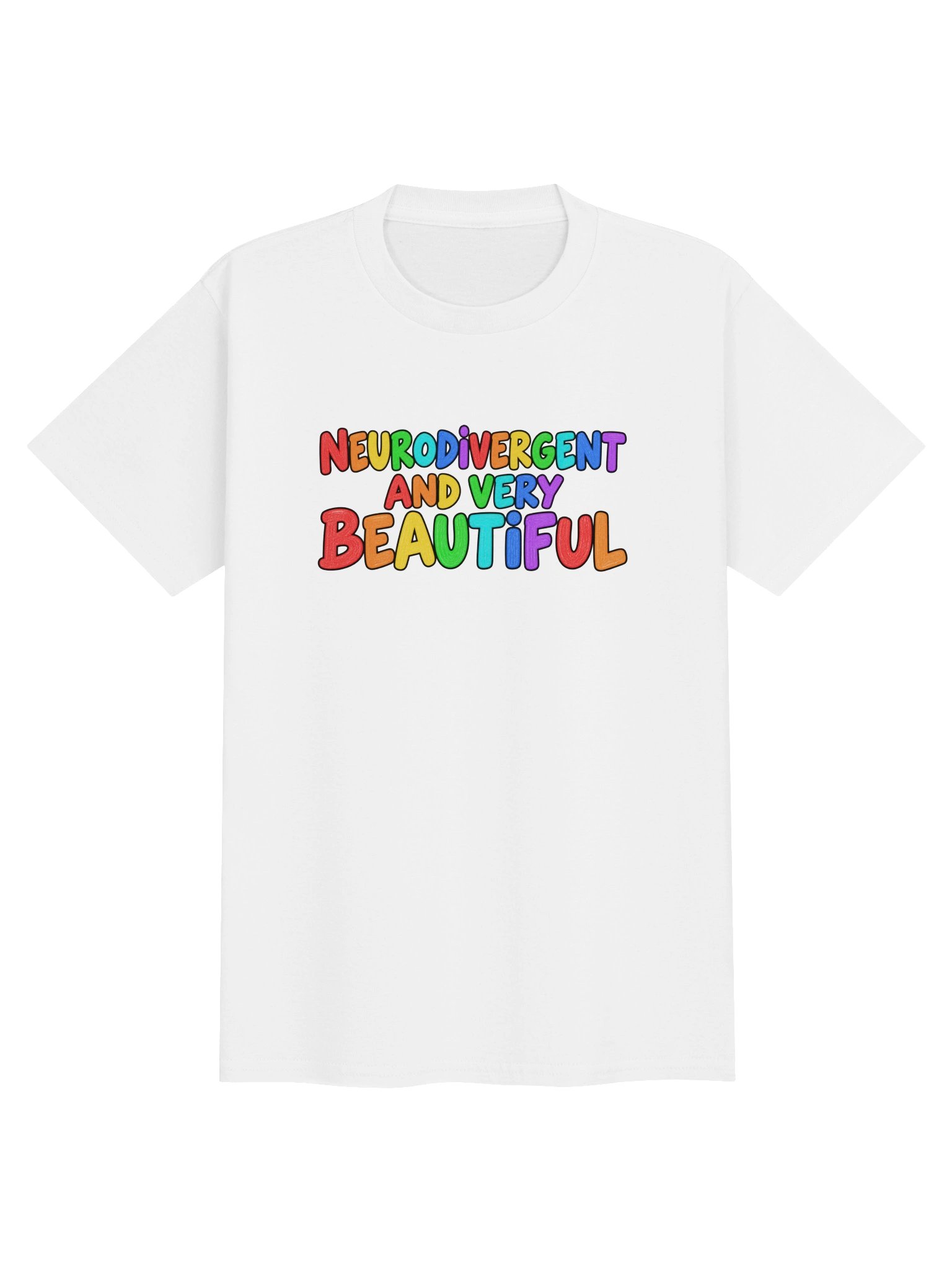 "Neurodivergent and very beautiful" Kids Tshirt White product image (1)
