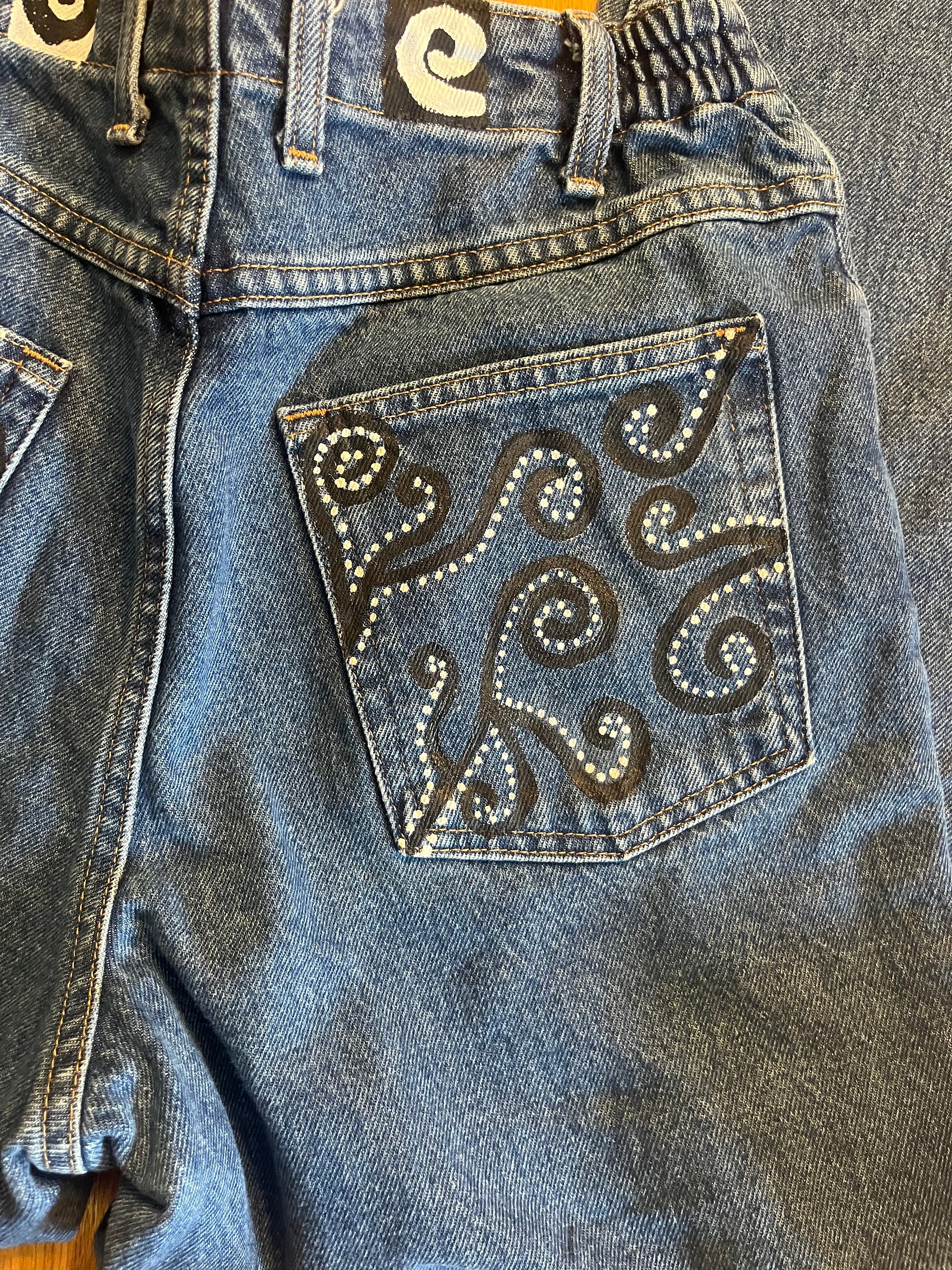 Asymmetrical Swirls Jeans / Size 10 product image (5)