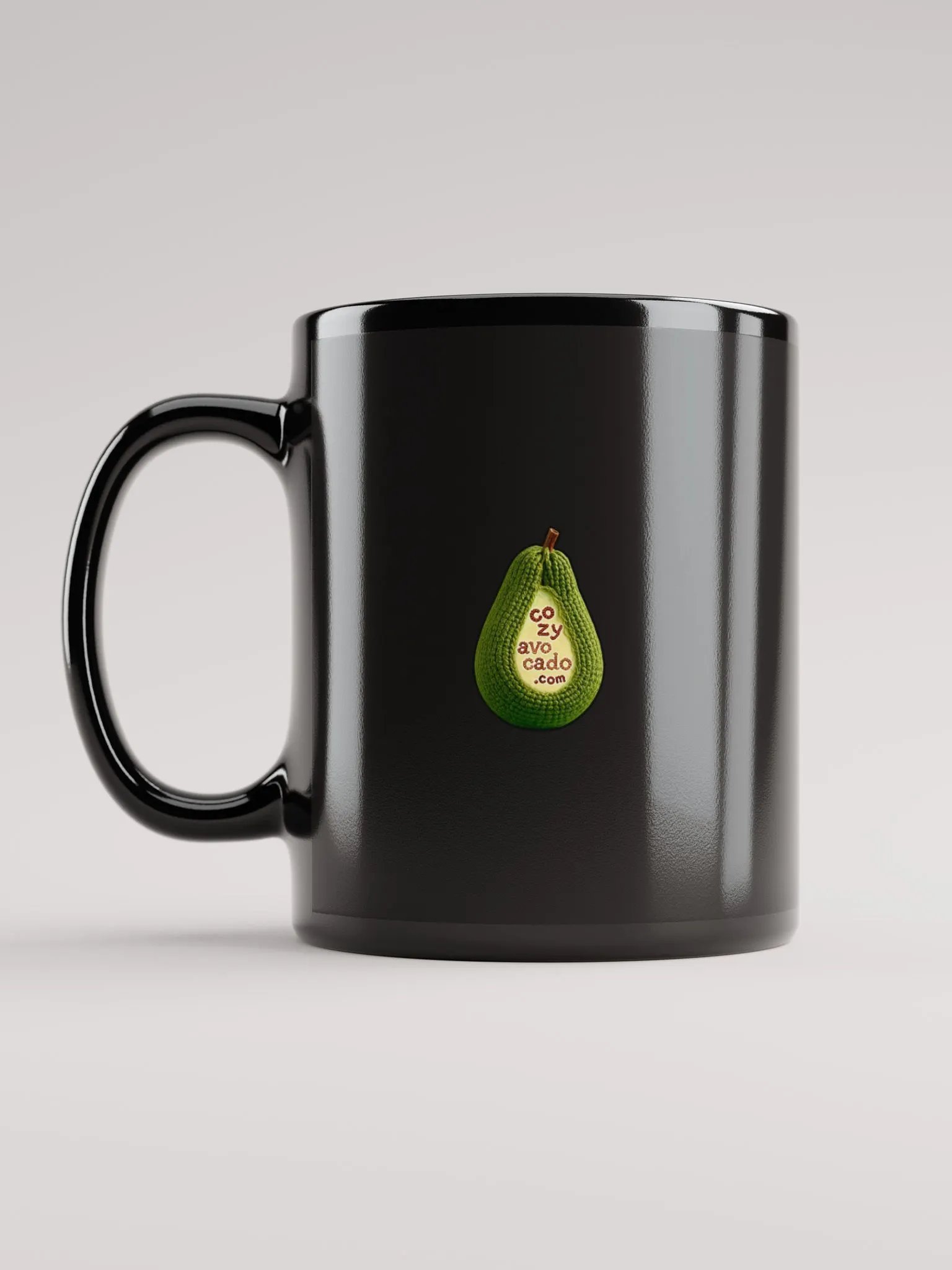 CozyAvocado Black Glossy Mug Crochet Onion #1 product image (6)