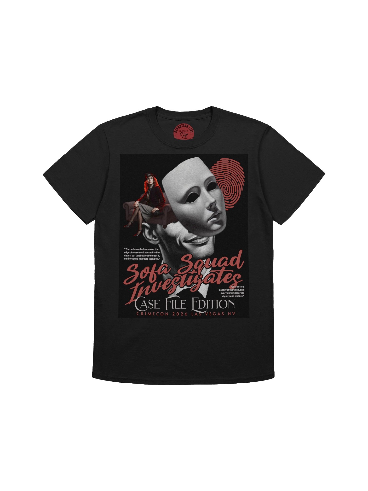 Sofa Squad Investigates Case File Shirt – CrimeCon 2026 Limited Edition product image (5)