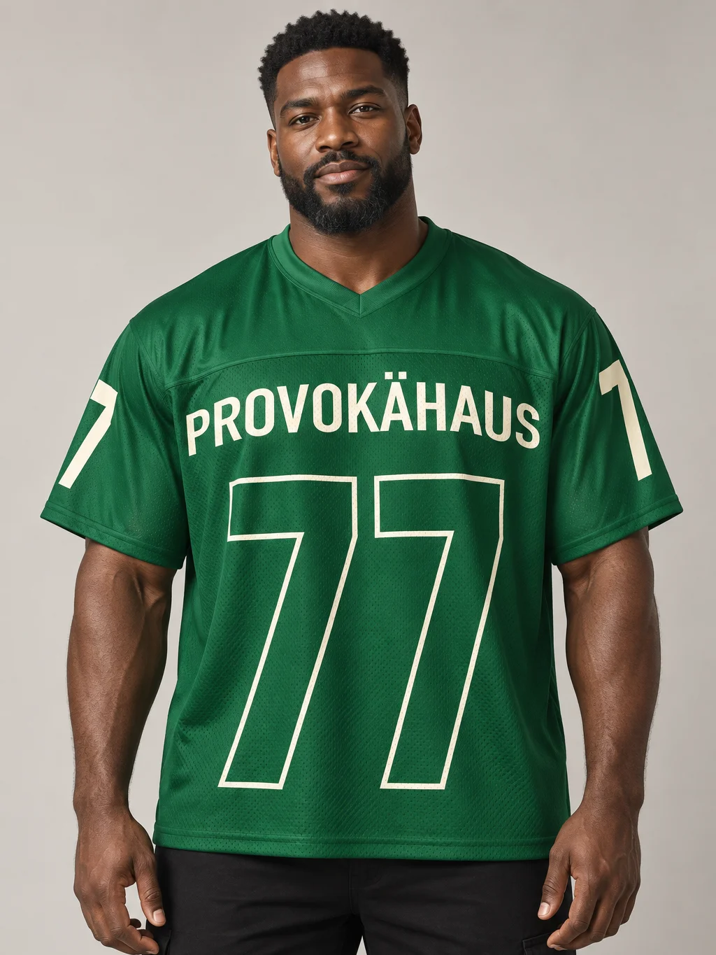 PROVOKÄHAUS Culture Club 77 Jersey — Forest Green & Cream product image (3)