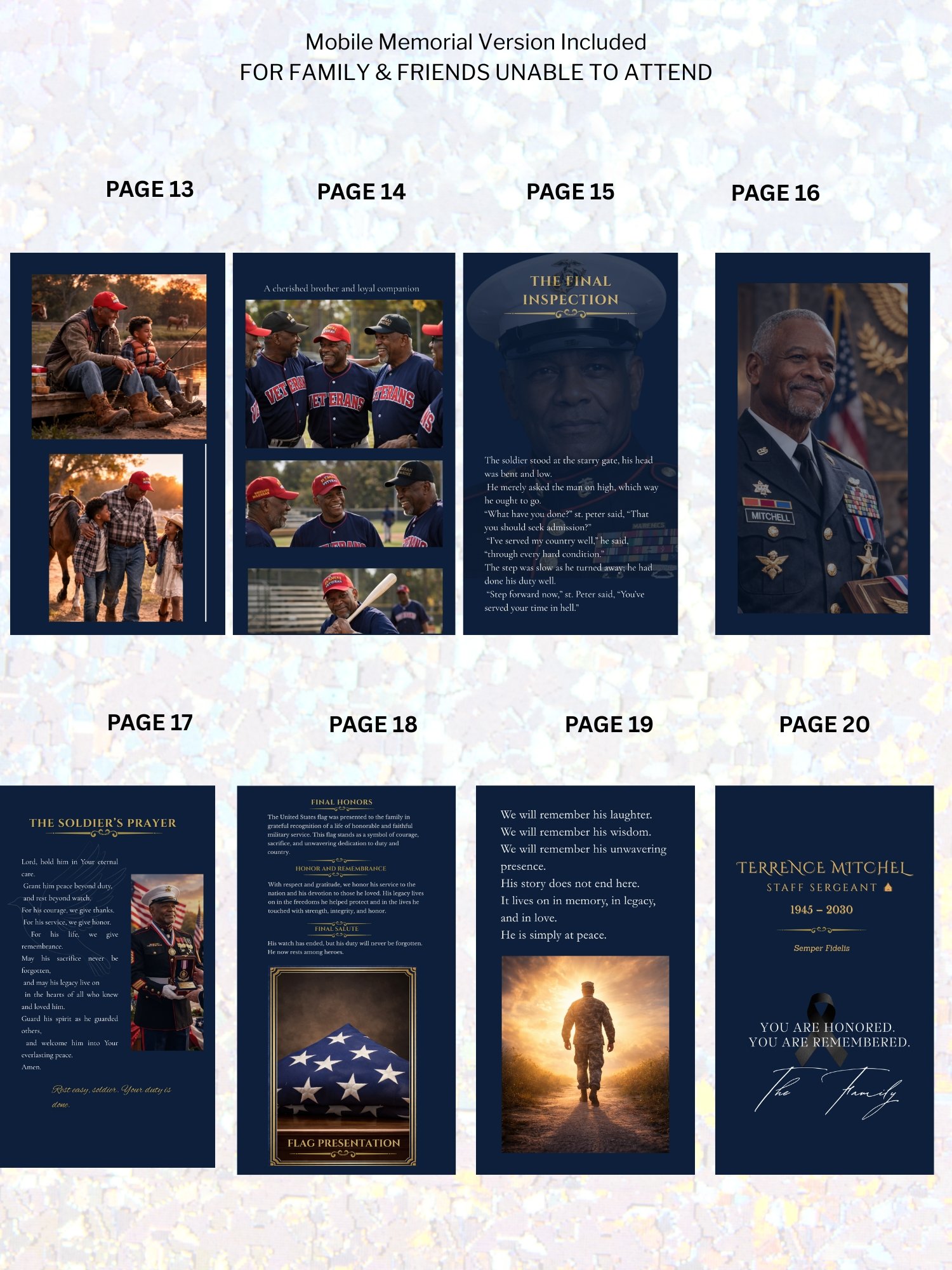 Ultimate Military Funeral Tribute Suite | 20-Page Magazine Program, Video Slideshow & Medal Guide product image (6)