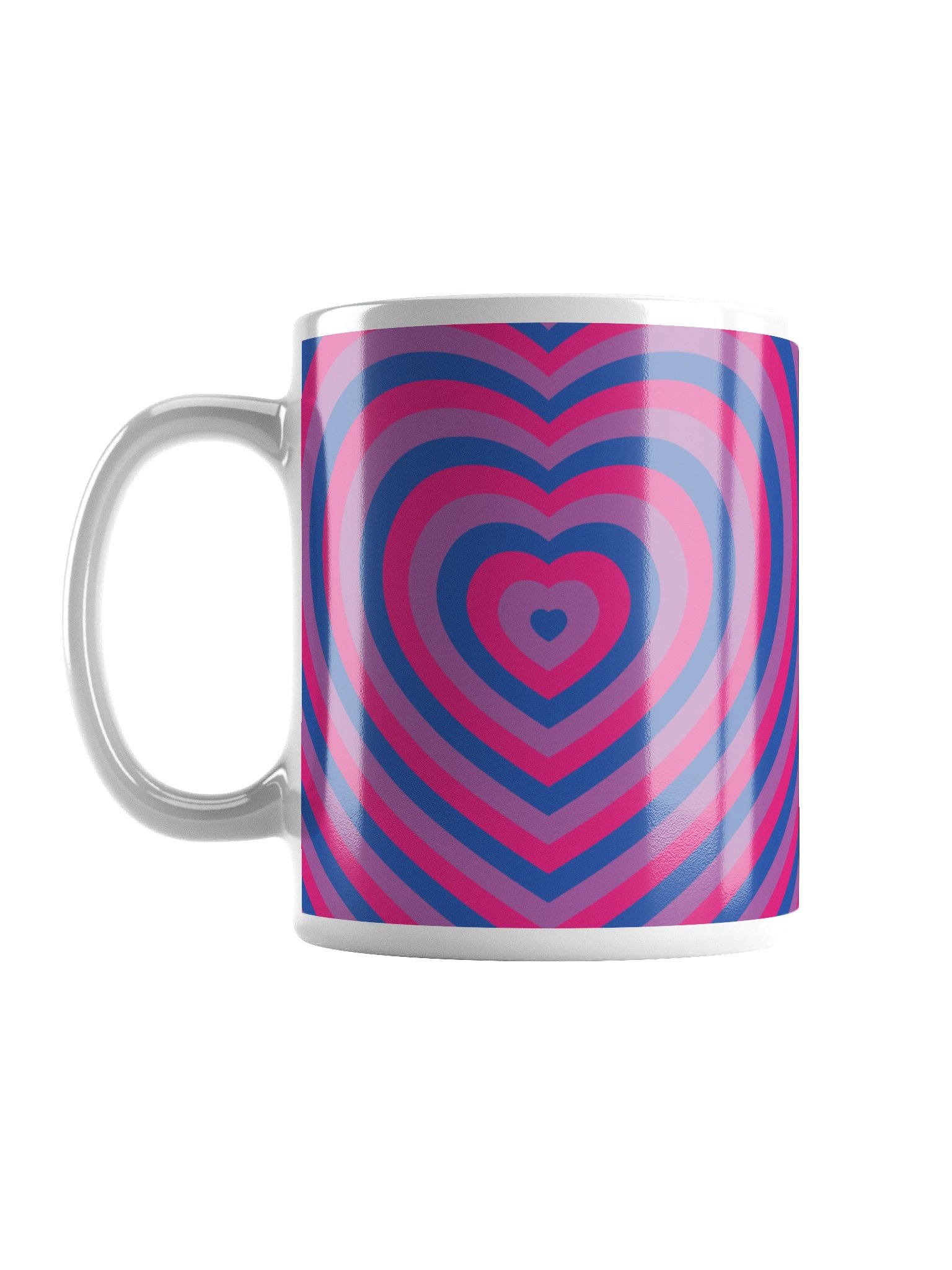 Bisexual Pride Hearts Mug (Right-handed) product image (1)