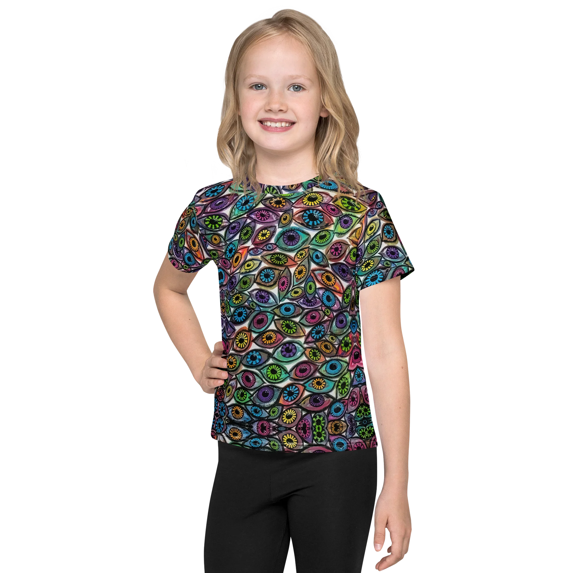 Kids Psychedelic Eyes Crew Neck T Shirt | Eye See You Too product image (1)
