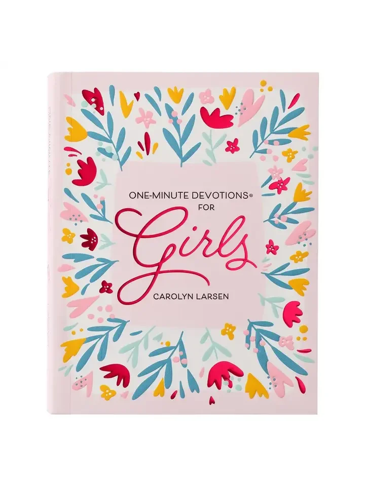 One-Minute Devotions for Girls | 366 Daily Devotions | Pink Floral Softcover product image (1)
