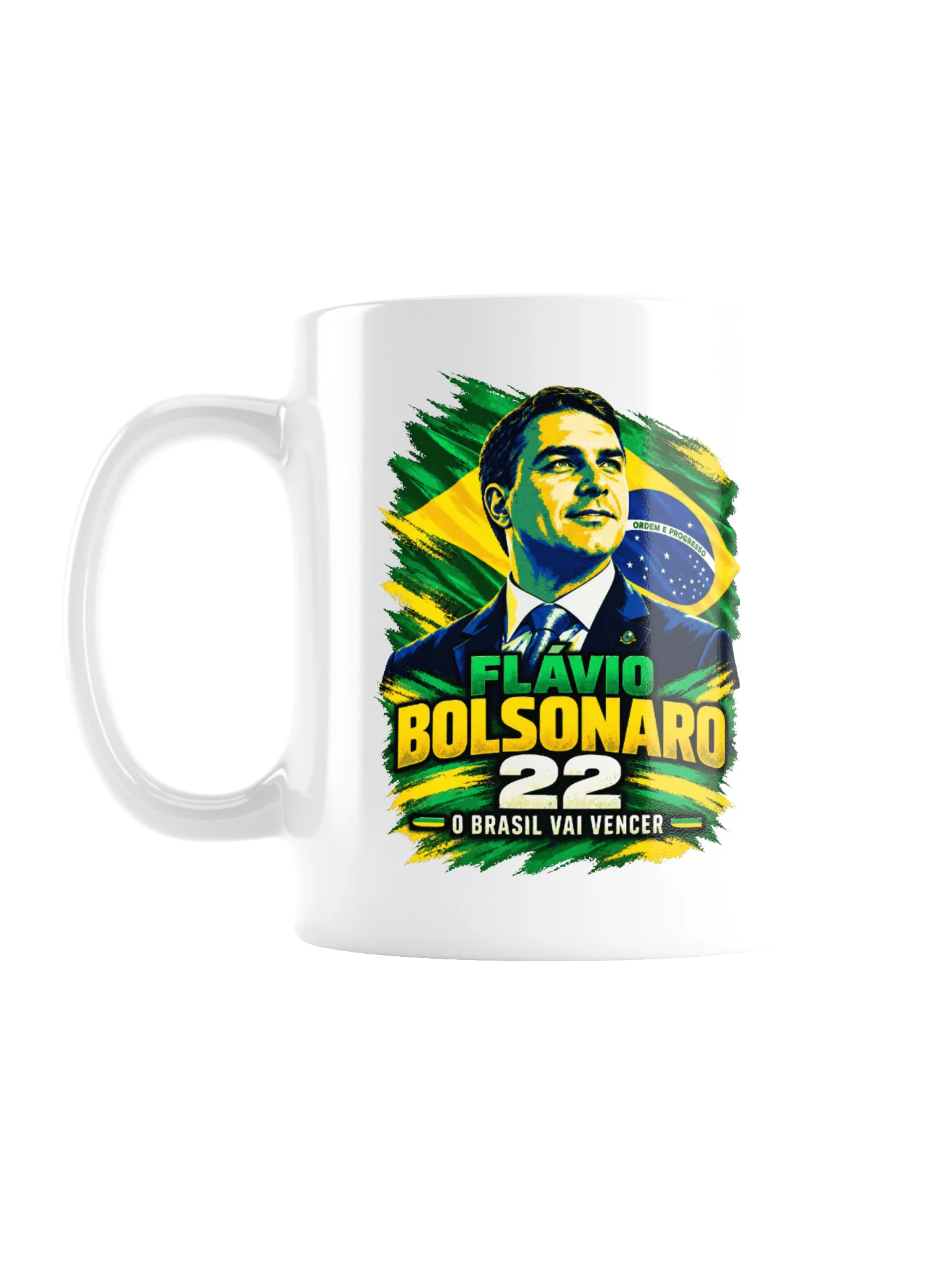 Flávio Bolsonaro 22 - "O Brasil Vai Vencer" mug product image (3)