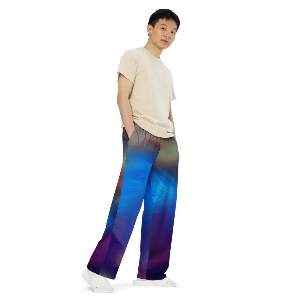 Rainbow Colorful Pattern Unisex Wide Leg Pants | Colorful Pants product image (8)