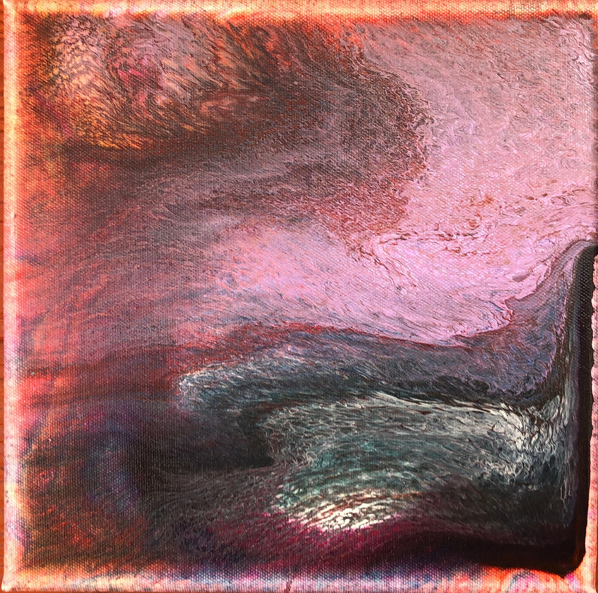 "Shades of Pink"- 8" x 8" AND "North Wind" 10"x 10" Pour paintings product image (5)