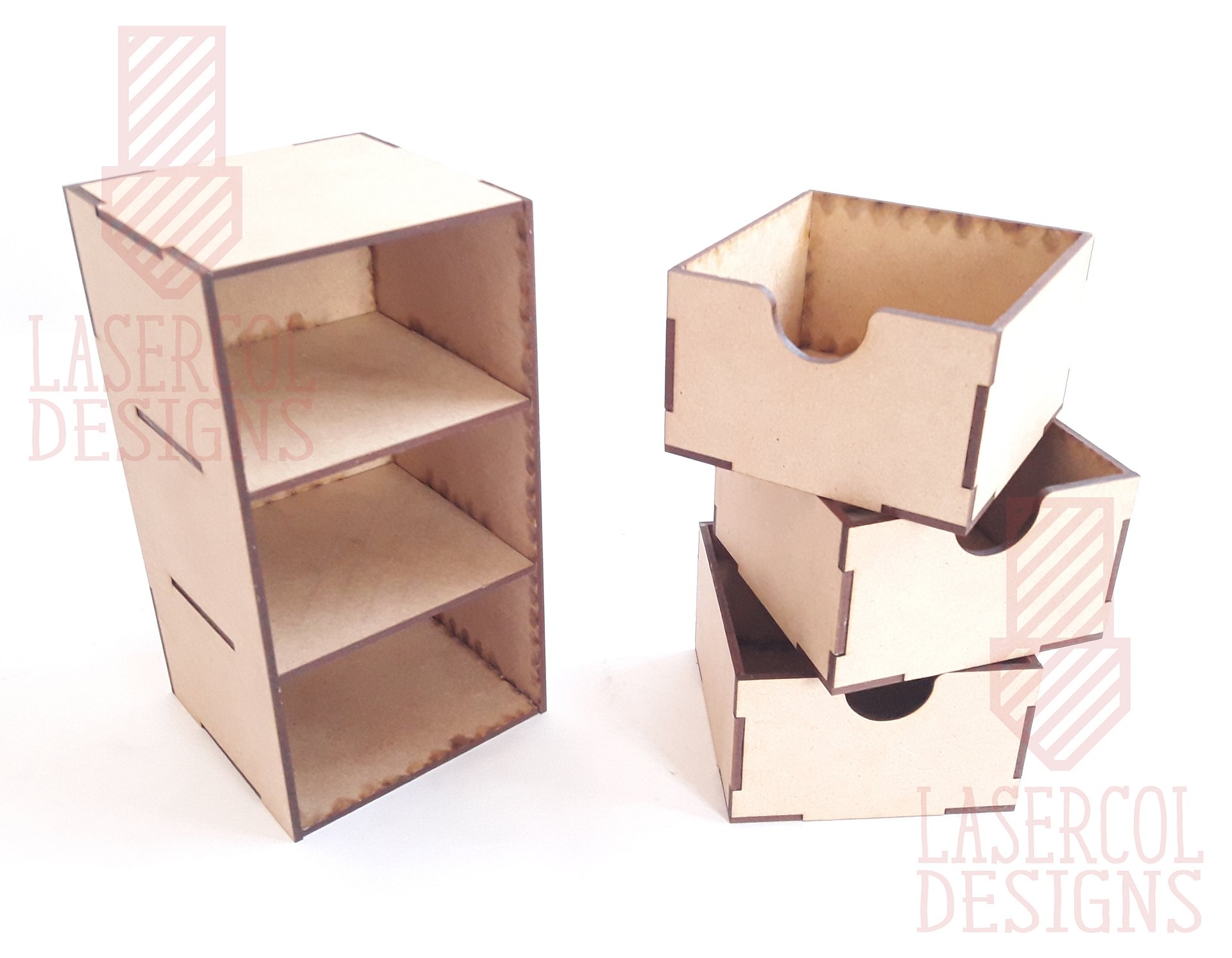 Three Drawers Desk Organizer - Laser Cut Files product image (9)