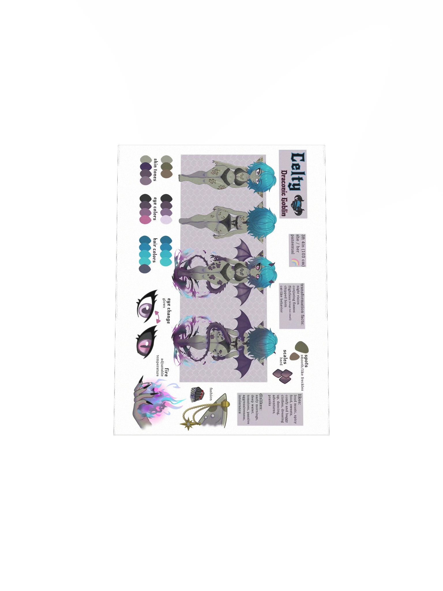 Celty Stat sheet poster product image (20)