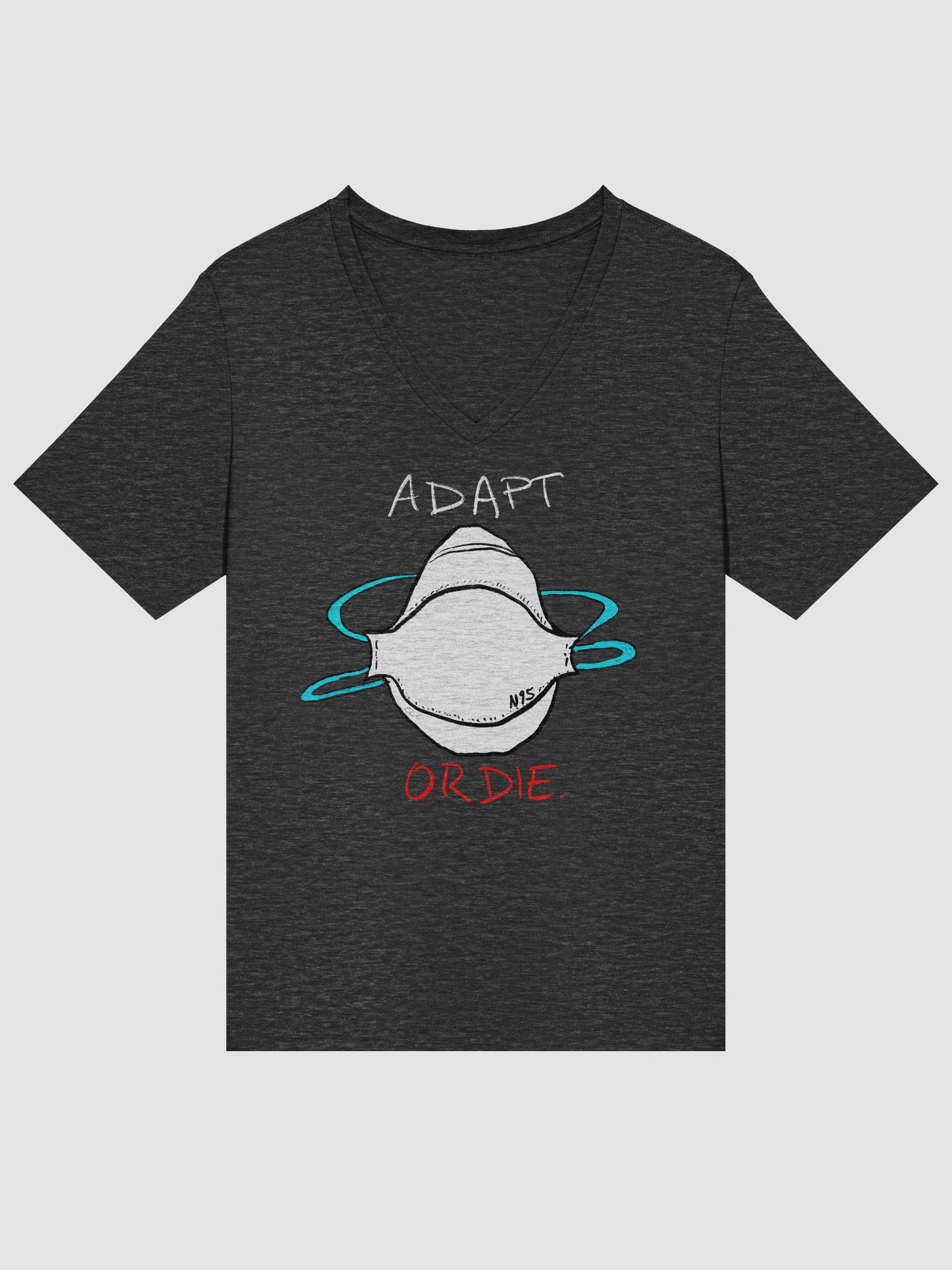 Adapt Or Die Relaxed V-Neck Tee product image (12)