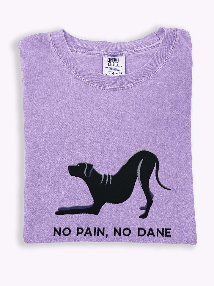 No Pain, No Dane T-Shirt(Embroidered) of a Great Dane(Black) product image (1)