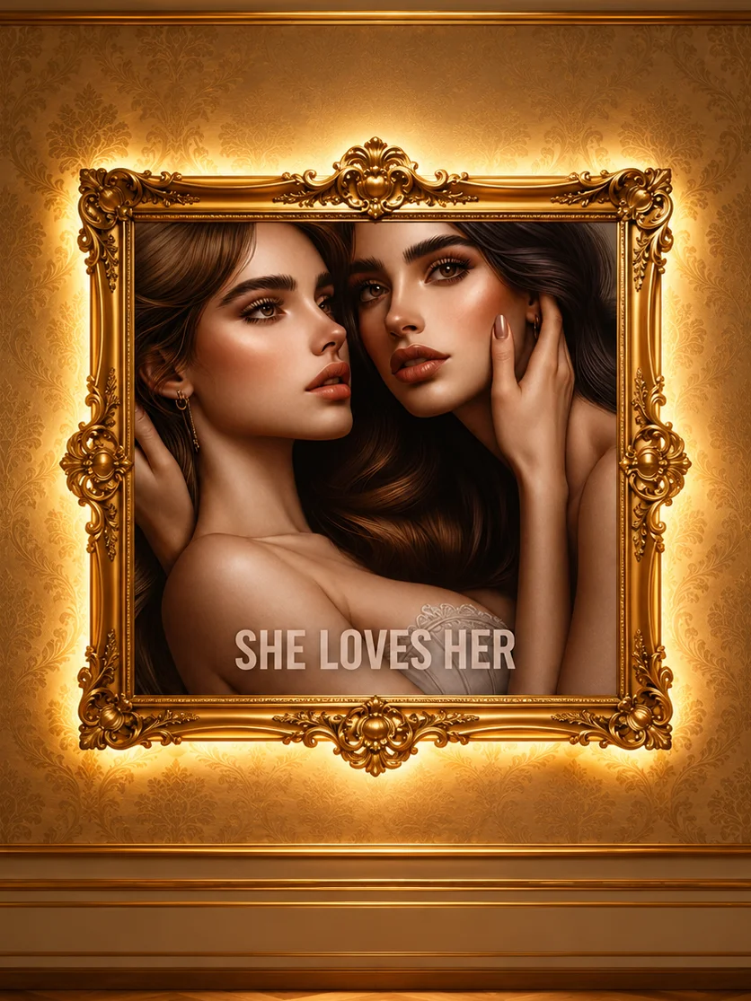She Loves Her | Divine Feminine Sapphic Wall Art Print product image (1)