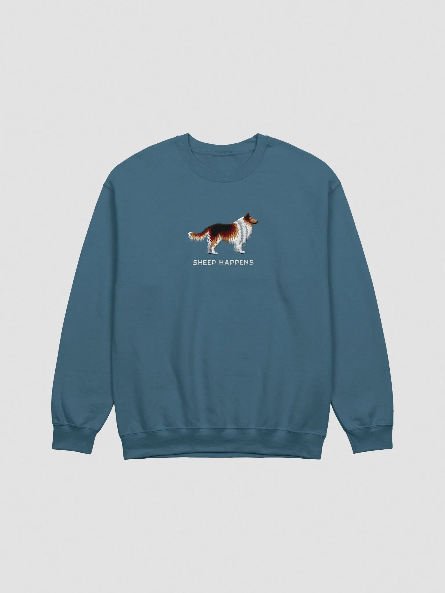 Sheep Happens Sweatshirt (Embroidered) of a Shetland Sheepdog(Sable) product image (4)