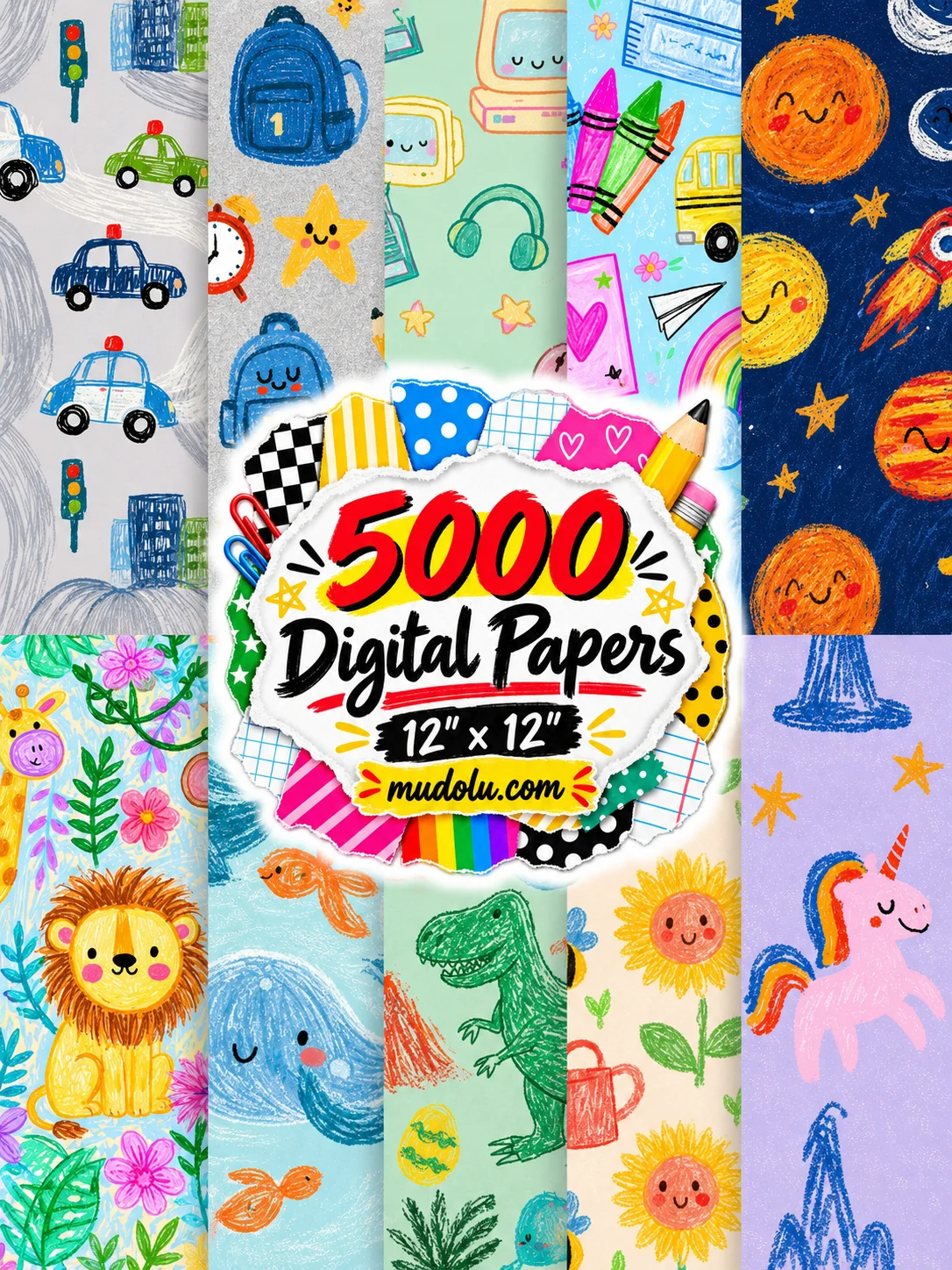 5000 School Digital Papers, Back to Classroom Scrapbook Mega Bundle product image (4)