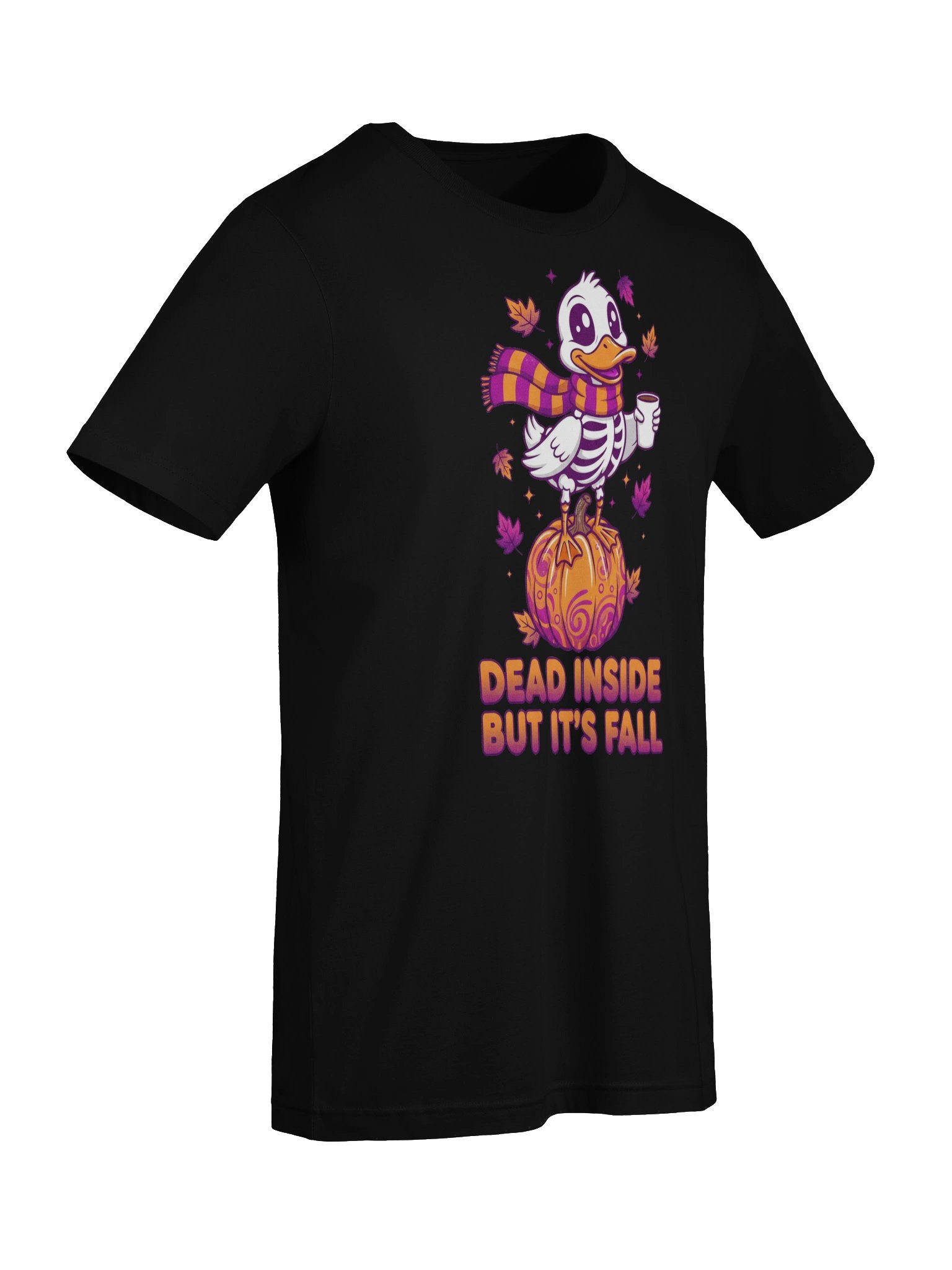Dead Inside But It's Fall Skeleton Duck Halloween Tee product image (7)