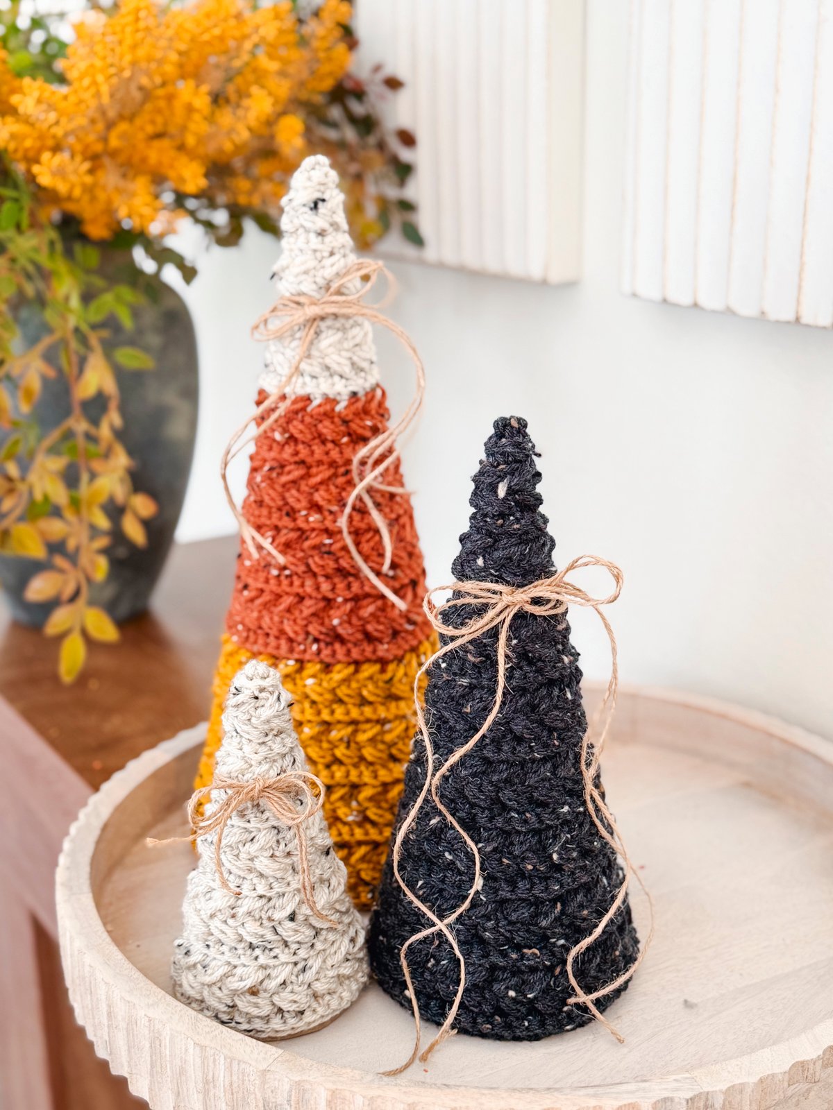 Wheat Stitch Fall Decor Crochet Bundle — Pumpkin, Tree, Ghost & Coffee Cup Cozy product image (5)