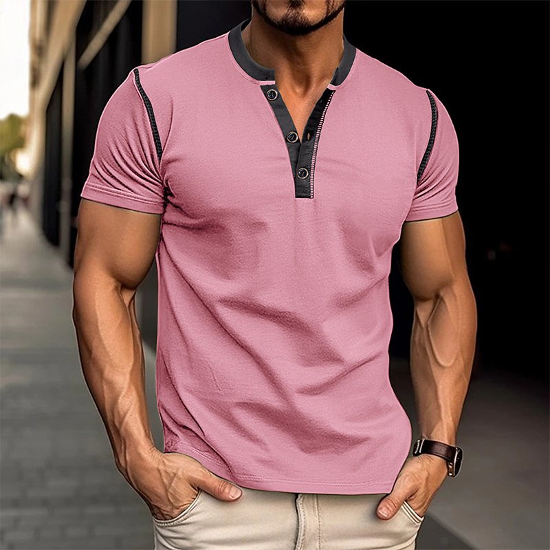 Men's Summer Button V-Neck Polo Shirt product image (8)