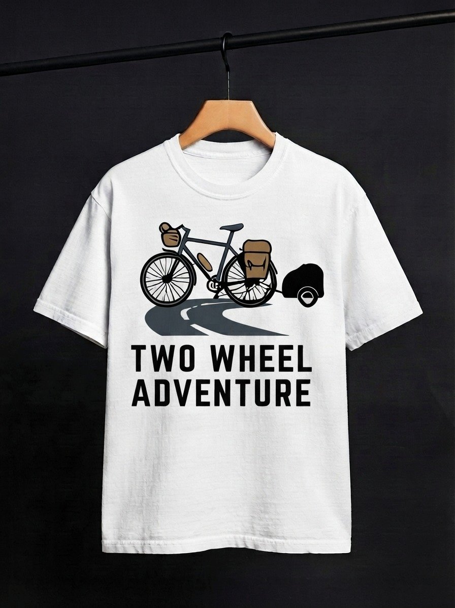Two Wheel Adventure T-Shirt – Bicycle Touring Graphic Tee product image (1)