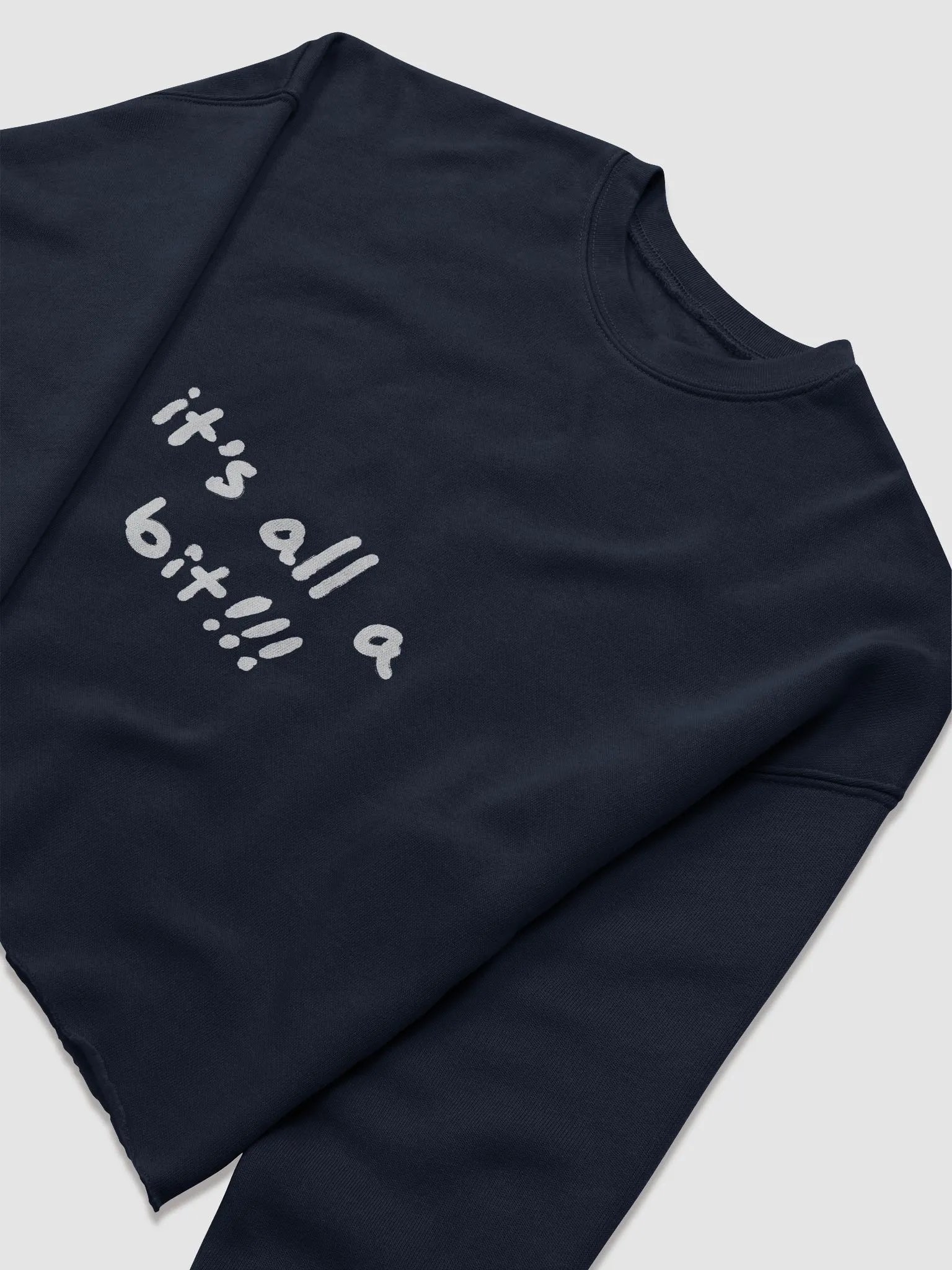 “It’s all a bit!!!” (white design) Women's Fleece Crop Sweatshirt product image (37)