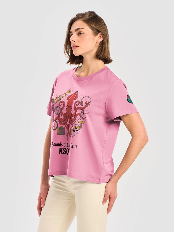 KSQD “Sounds of Santa Cruz” Organic Ribbed Neck T-Shirt product image (1)