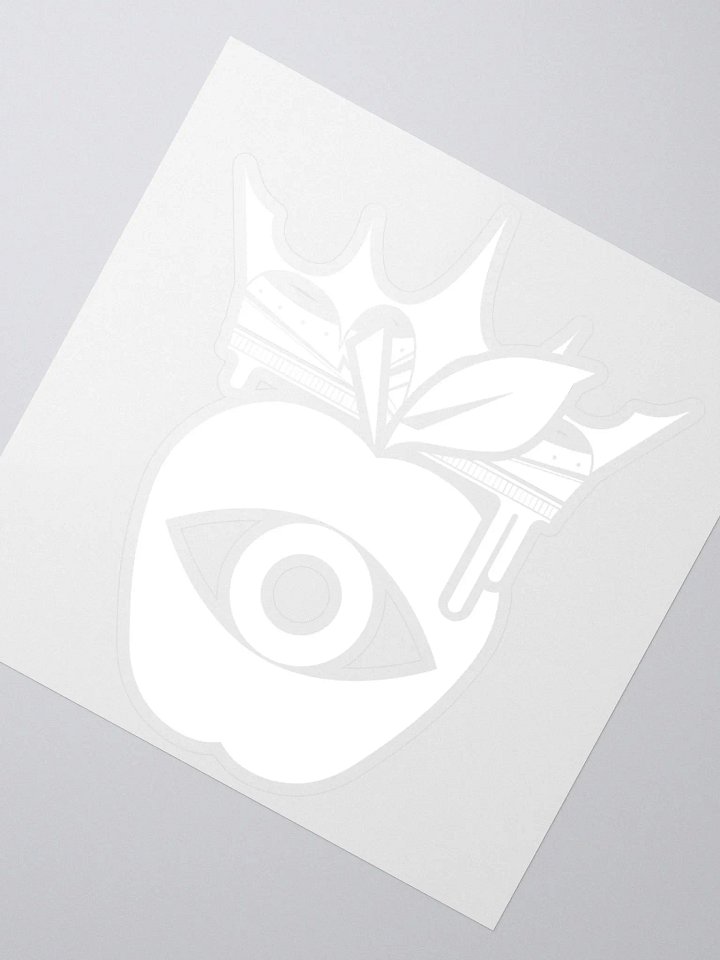Crowned Apple LARGE (White) ✦ Kiss Cut Stickers product image (6)