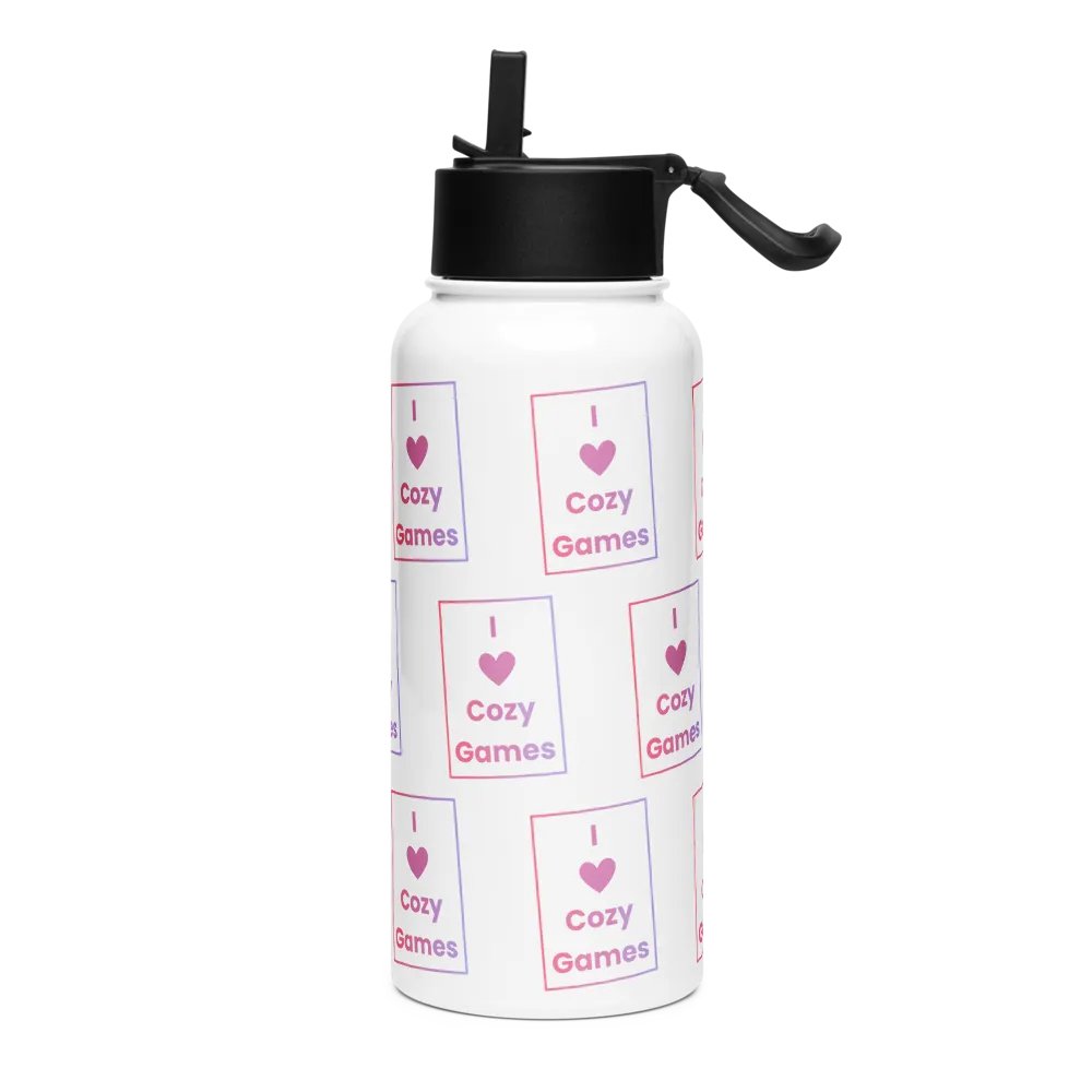 I Love Cozy Games Stainless Steel Water Bottle product image (3)
