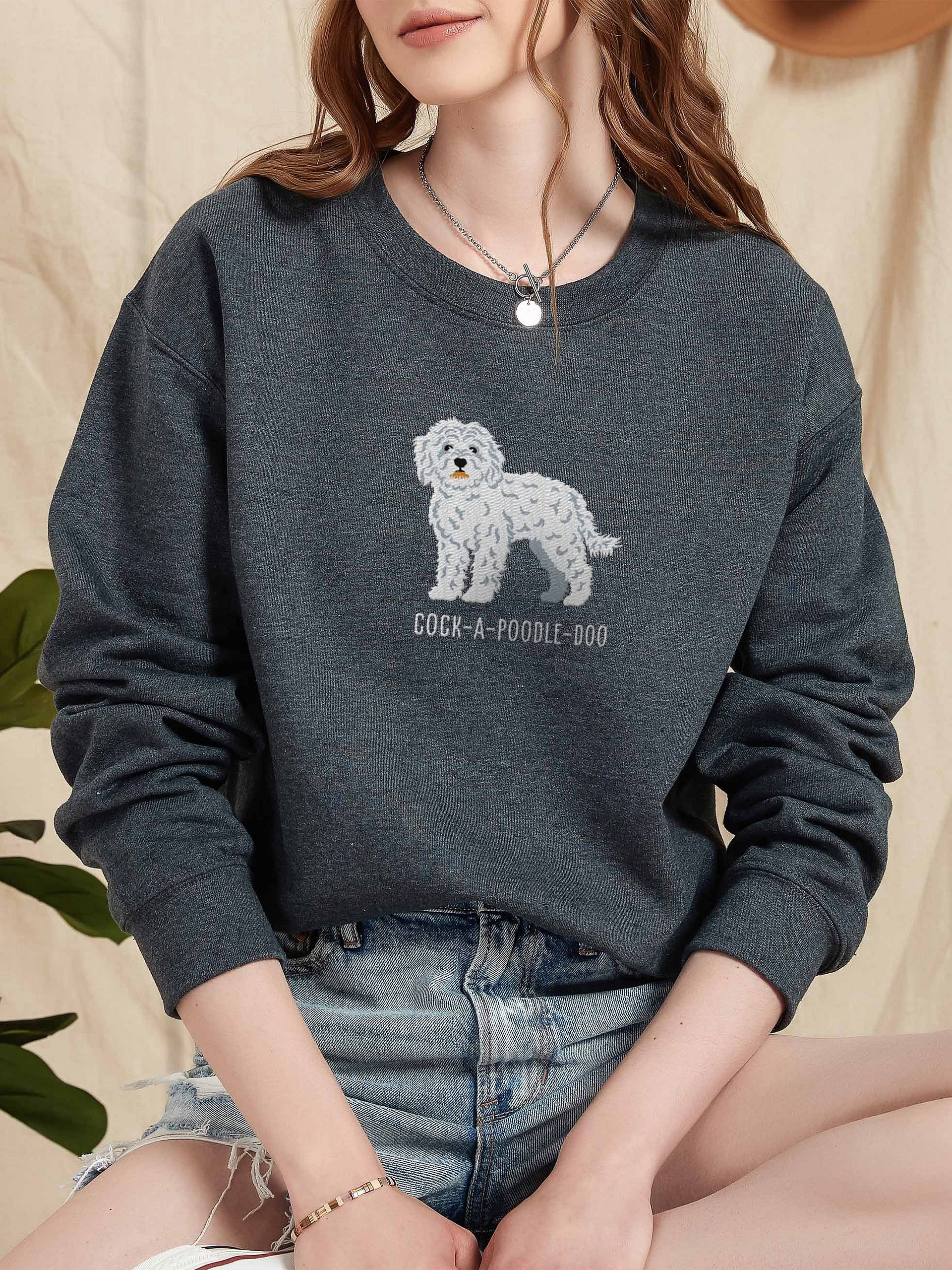 Cock-A-Poodle-Doo Sweatshirt (Embroidered) of a Cockapoo(White) product image (2)